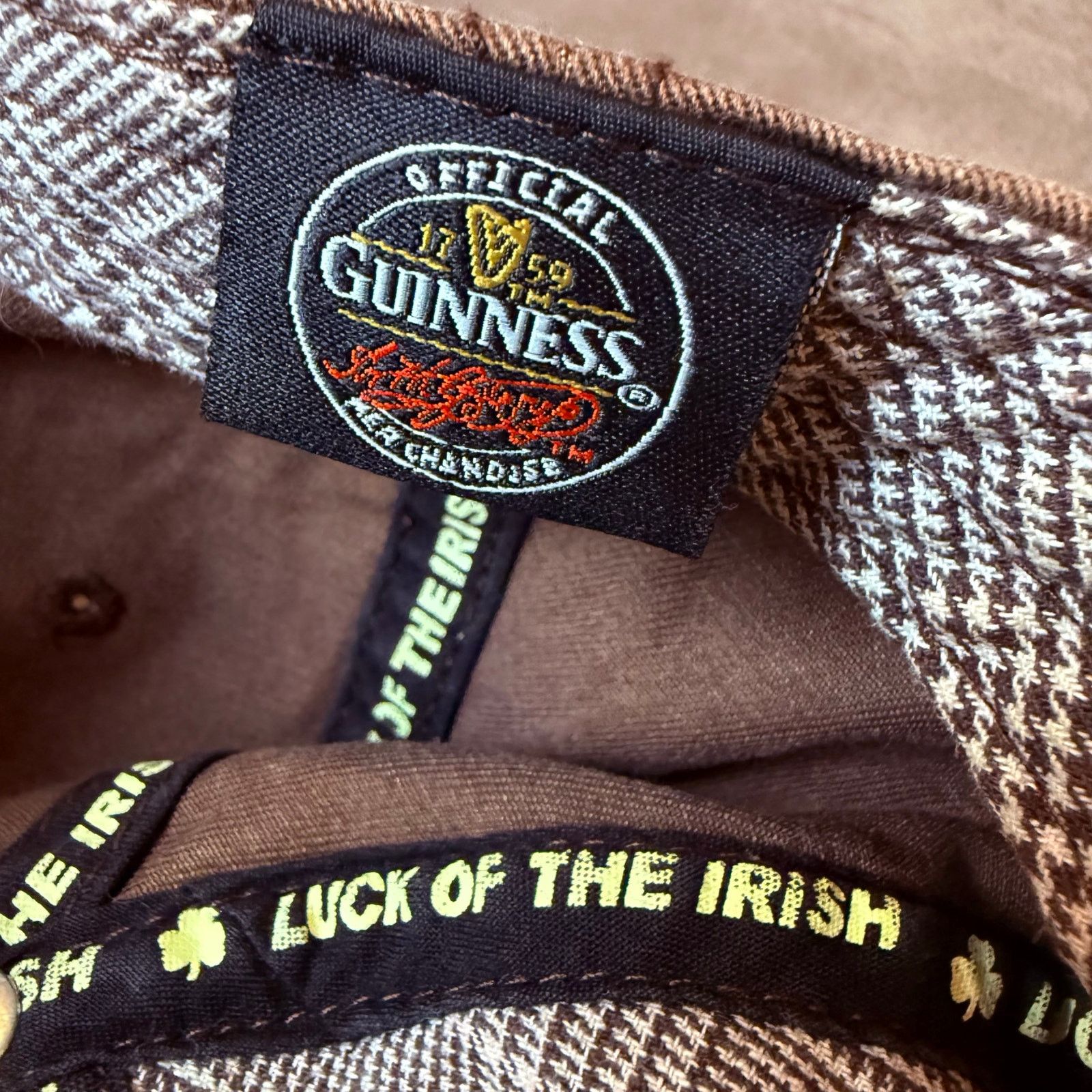 Other Guinness Baseball Cap Trucker Hat Tartan Plaid Patch Brown Size ONE SIZE - 10 Thumbnail