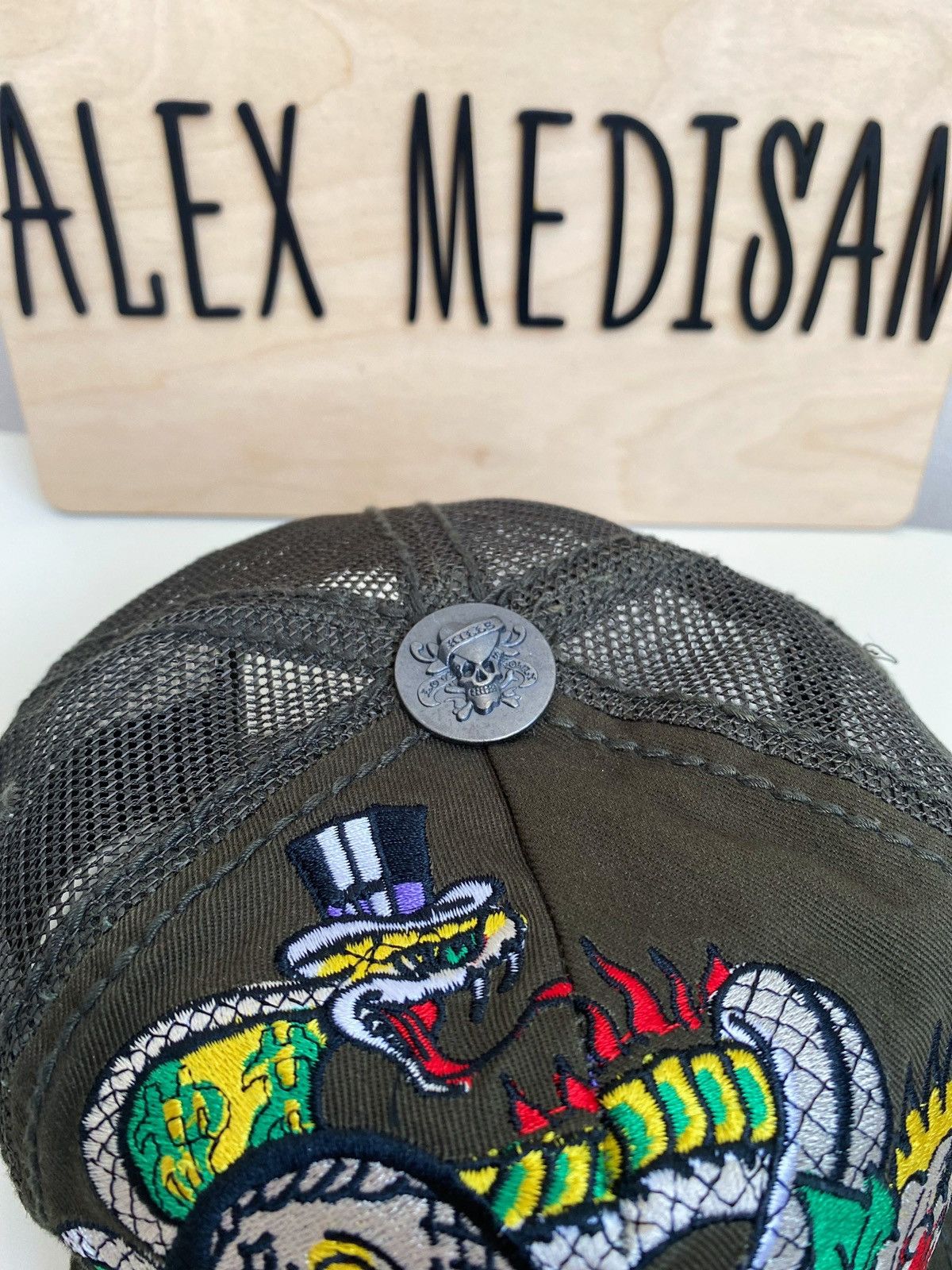 Ed Hardy Ed Hardy Cristian Audigier Cobra flower cap Size ONE SIZE - 4 Thumbnail