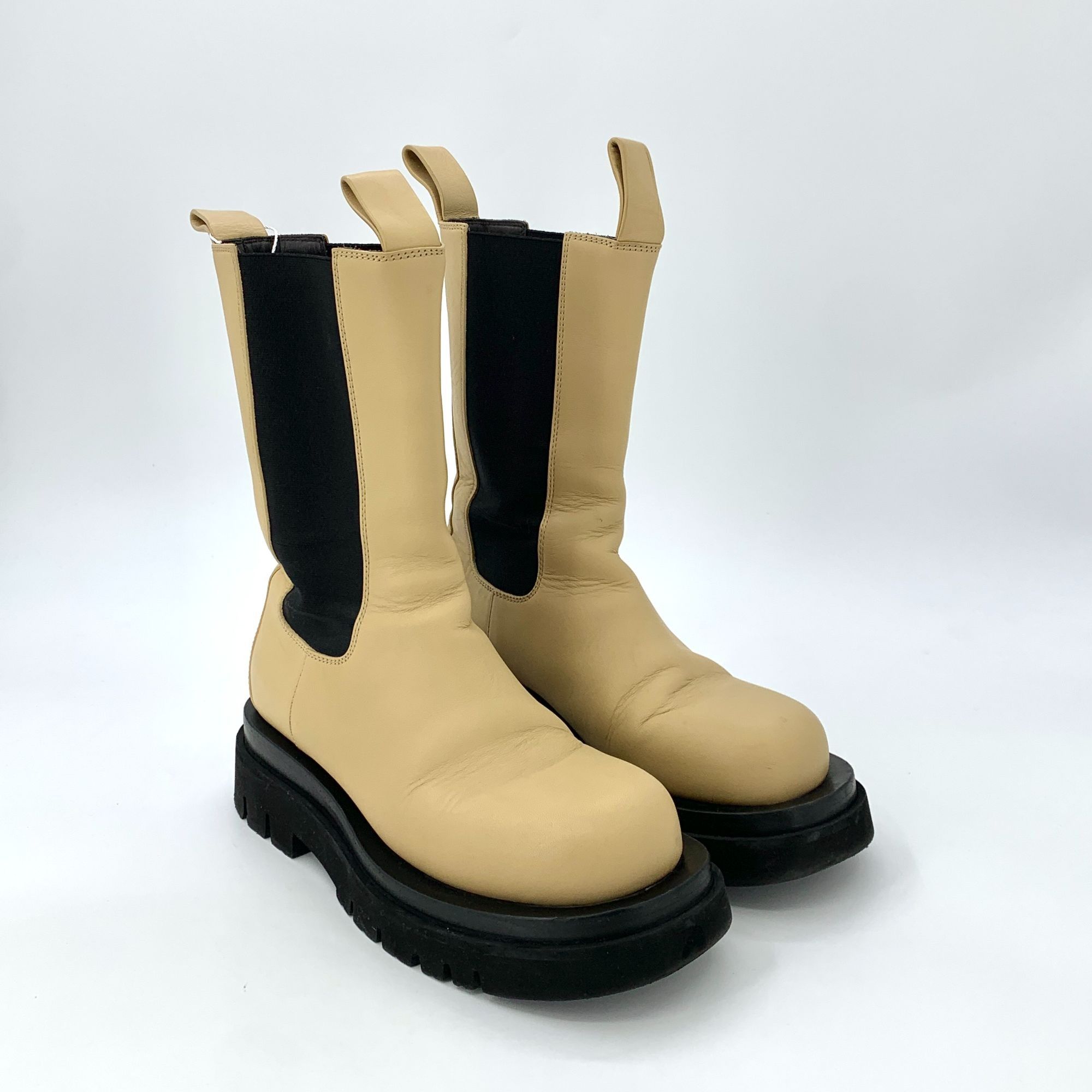 Bottega Veneta Bottega Veneta Womens Yellow Leather Platform Chelsea Boots Size US 6 / IT 36 - 7 Thumbnail