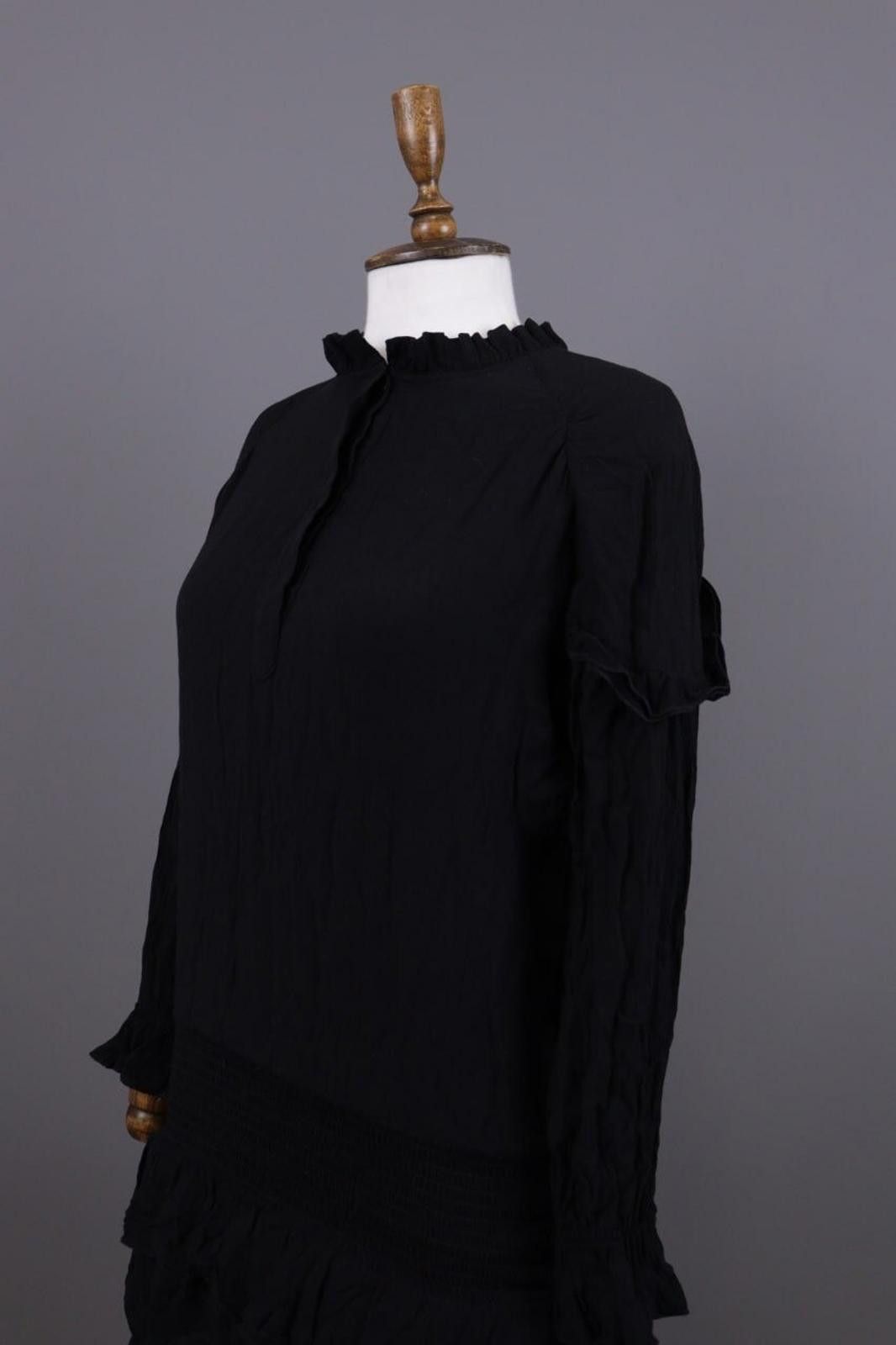 Wilkes Bashford BA&SH Black Vinil Noir Lagenlook Relaxed Midi Dress 2 / M Size M / US 6-8 / IT 42-44 - 9 Thumbnail