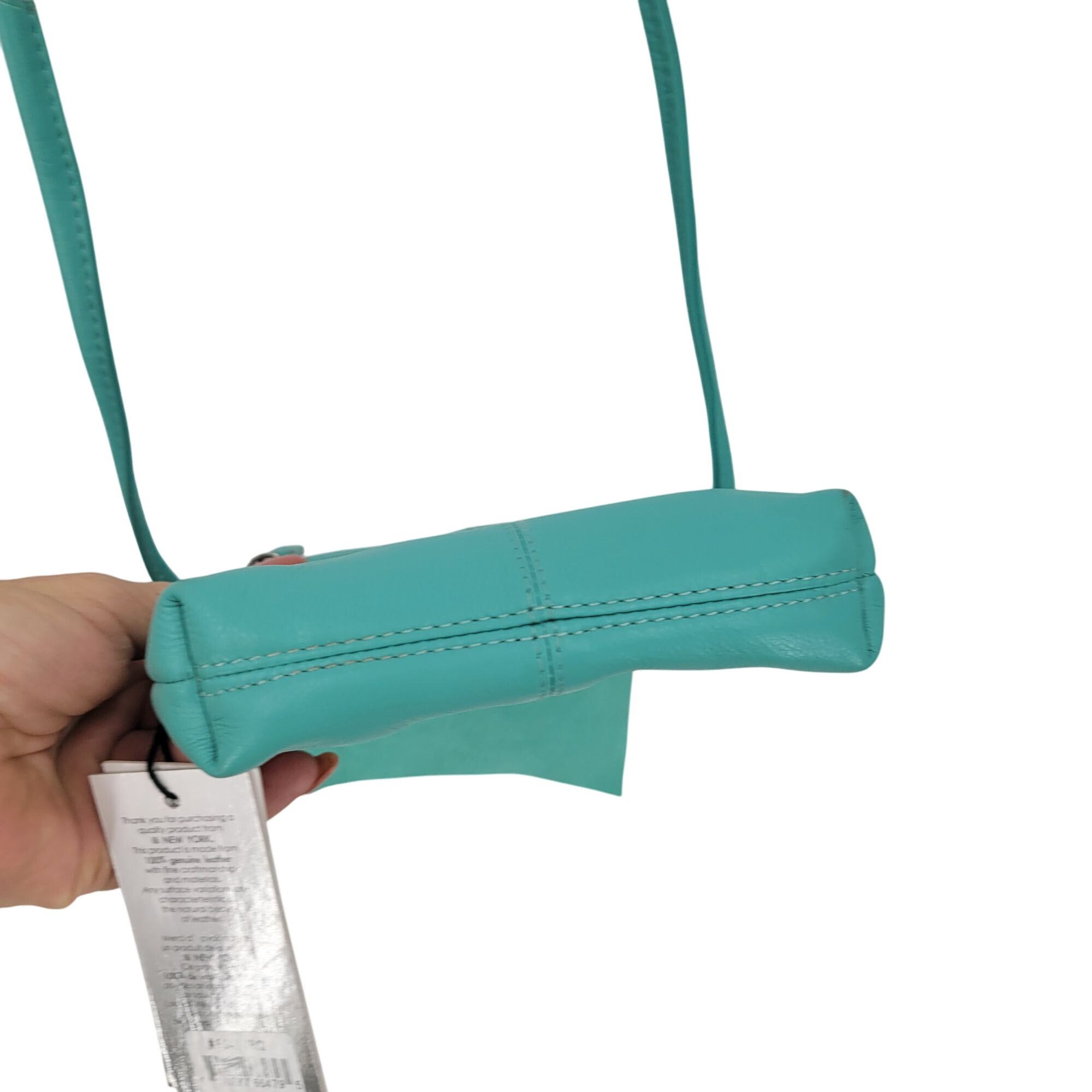Designer ILI New York Leather Crossbody Bag 6647 TRQ Adjustable Strap Size ONE SIZE - 12 Thumbnail