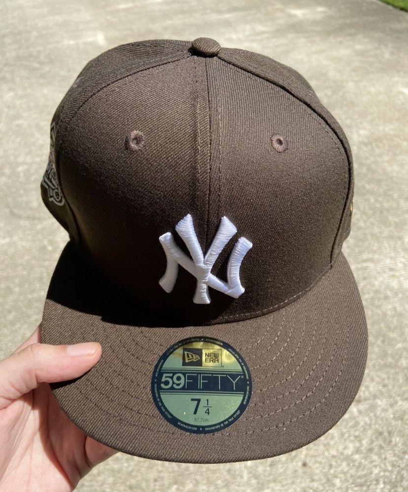 MLB × MyFitteds × New Era 7 3/8 - New York Yankees Brown Pink Brim Fitted Hat Cap 1999 Size ONE SIZE - 3 Thumbnail