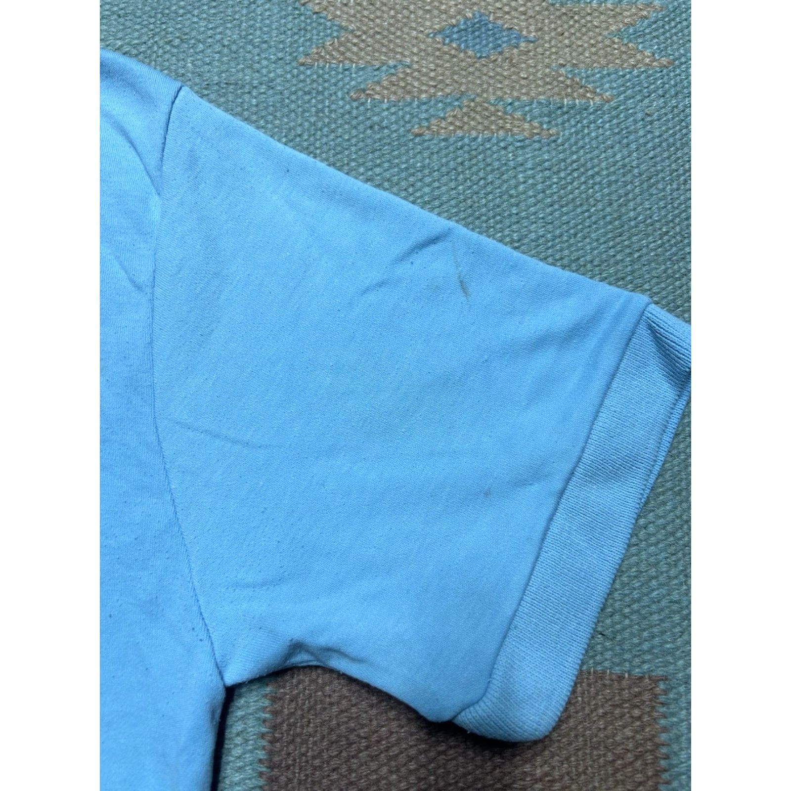 Vintage VINTAGE 80s short sleeve polo shirt light blue soft stained poly cotton medium Polo Shirt Men M Blue 80s Size US M / EU 48-50 / 2 - 5 Thumbnail