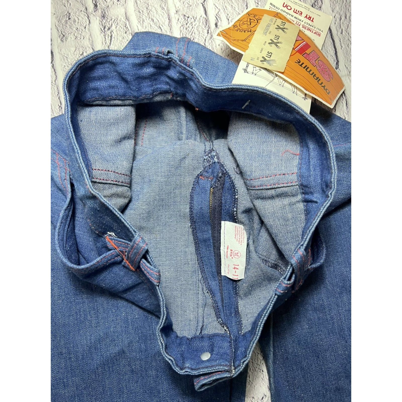 Vintage VINTAGE 70s DYNAMITE STIX Denim Jeans Blue 14 Medium Mens Size 36" / US 14 / IT 50 - 5 Thumbnail