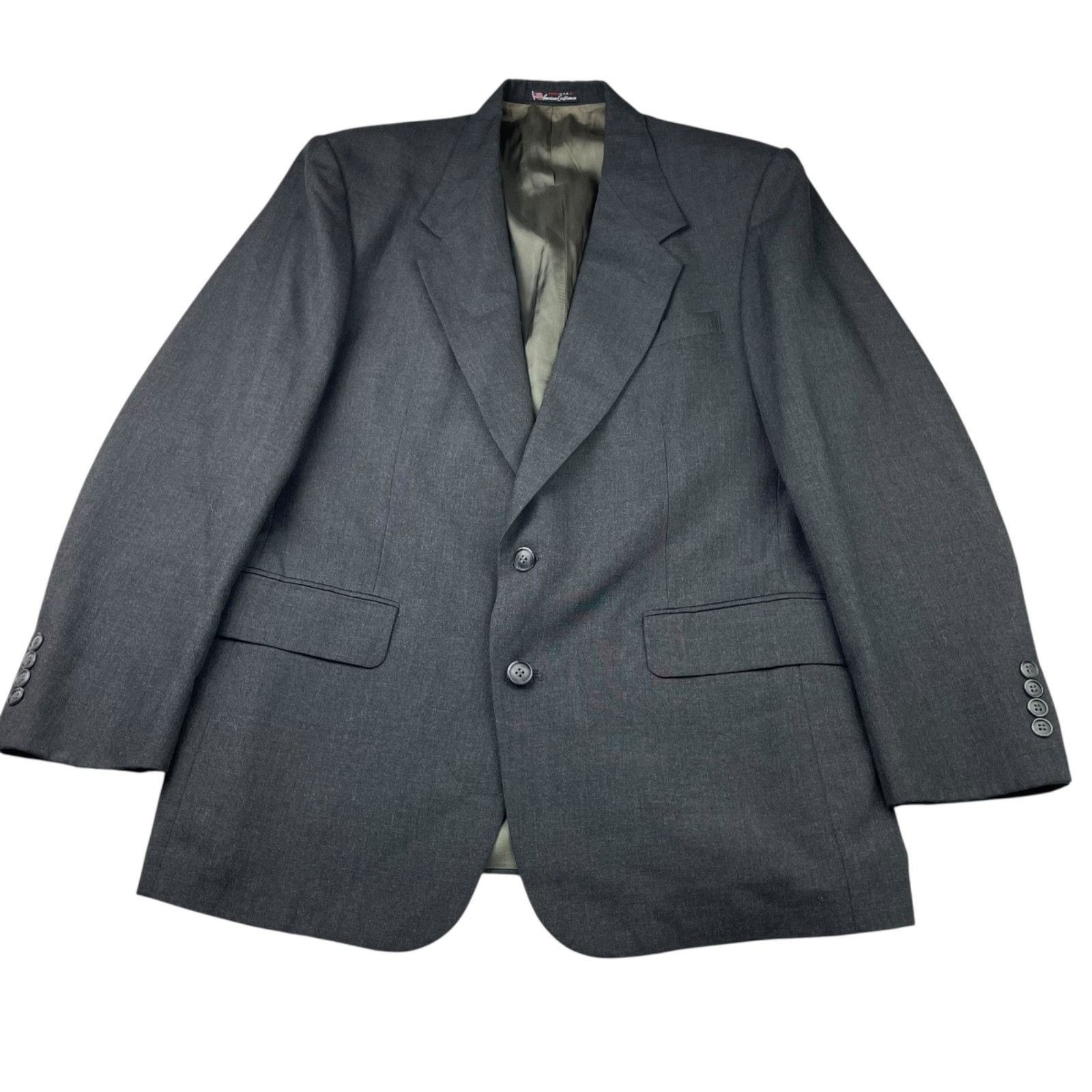 Stafford VTG Stafford Men’s 100% Wool 2-Button Blazer Jacket Gray • U Size 42R - 2 Thumbnail