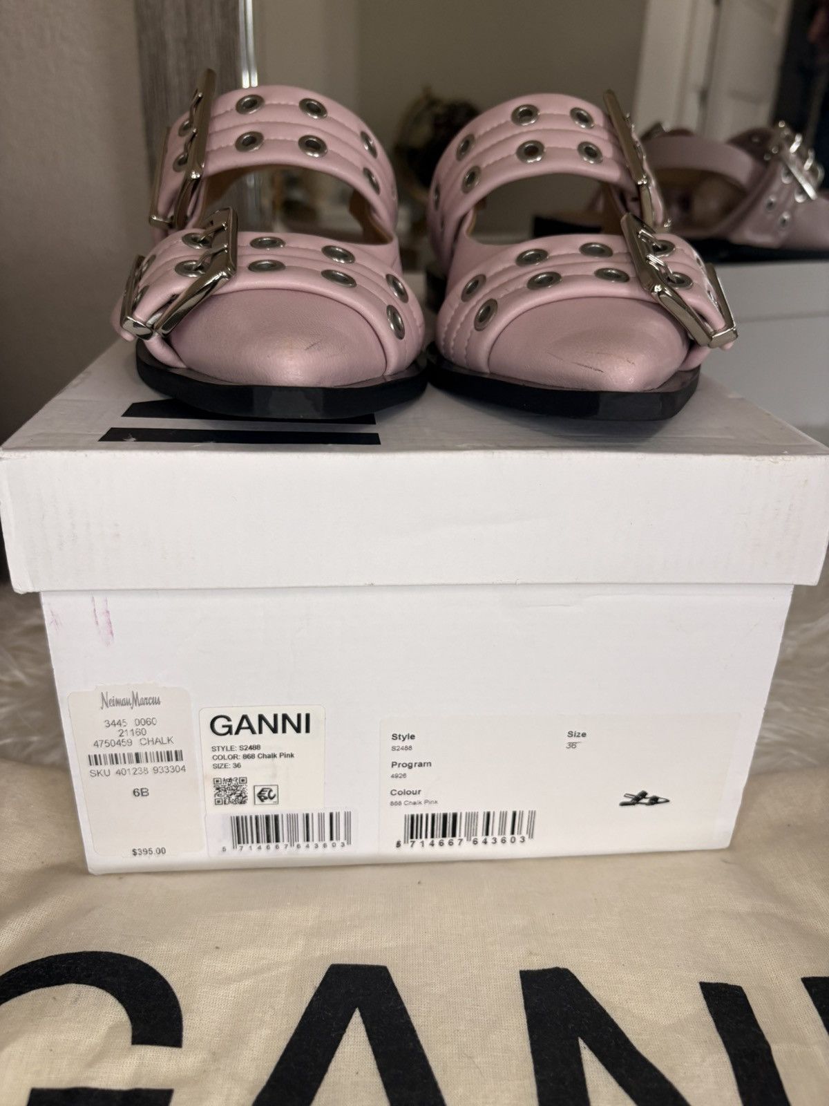 Ganni Ganni buckle flat in chalk pink EU 36 Size US 6 / IT 36 - 6 Thumbnail