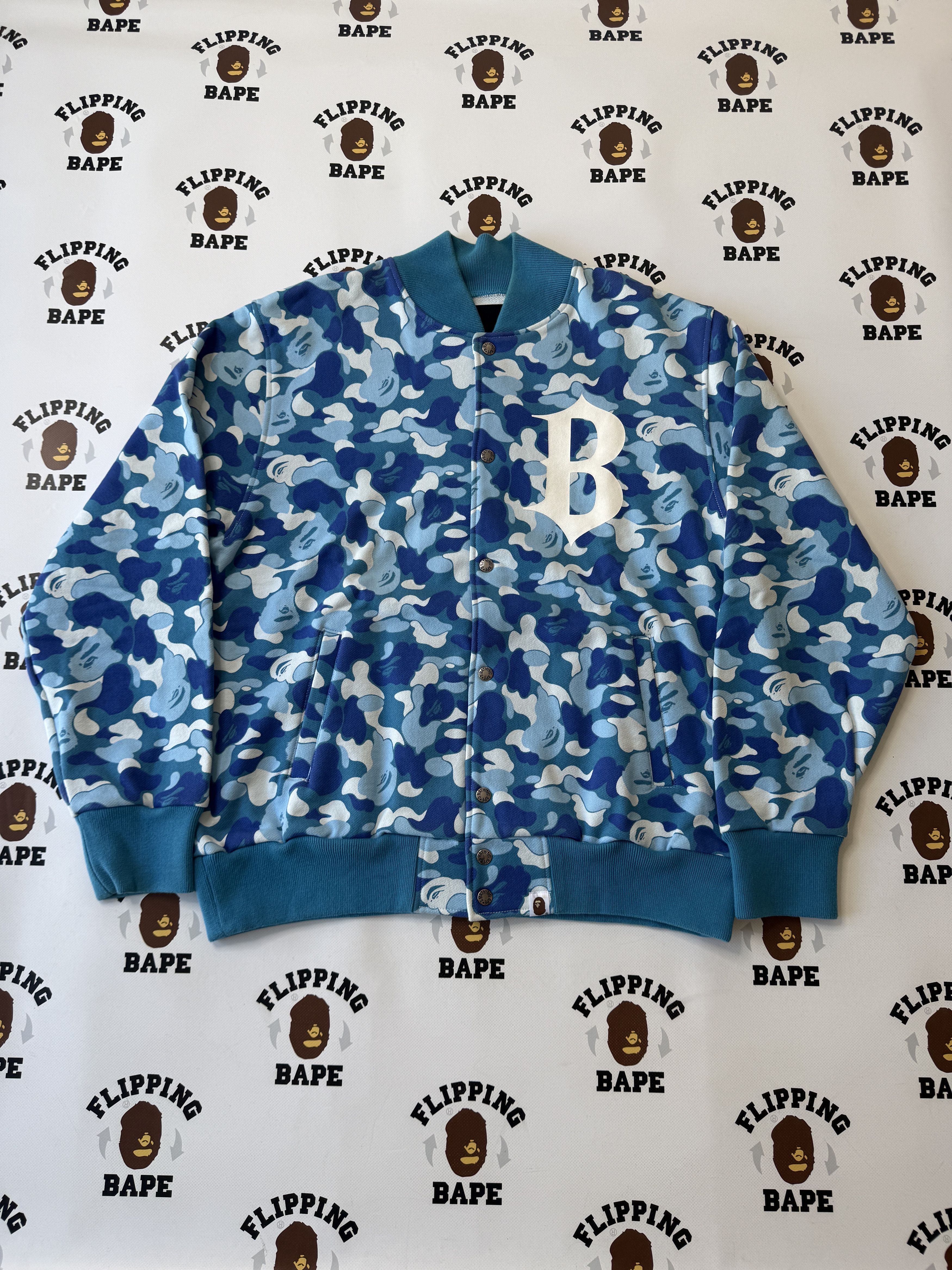 Bape BAPE NIGO FAVORITE SHOP ABC CAMO SWEAT VARSITY JACKET (2008) Size US L / EU 52-54 / 3 - 1 Thumbnail