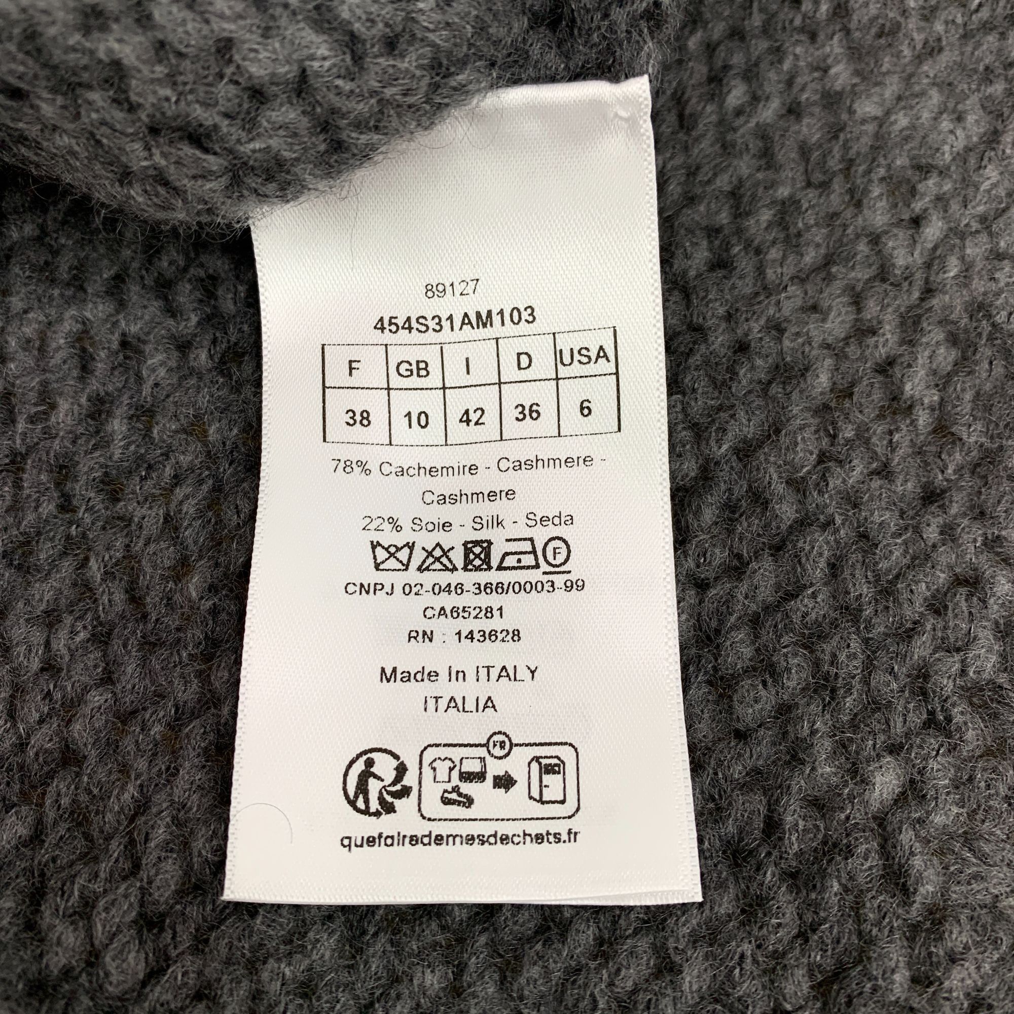 Dior Christian Dior Miss Dior Grey Cashmere Silk Knit Sweater Rou Size S / US 4 / IT 40 - 3 Thumbnail