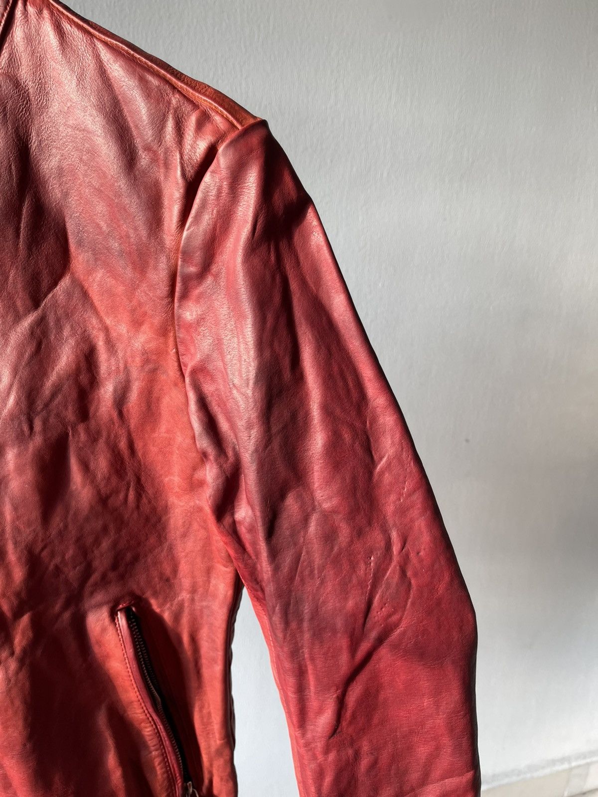 Isamu Katayama Backlash Isamu Katayama Backlash Red Leather Biker Jacket Size US XS / EU 42 / 0 - 8 Thumbnail
