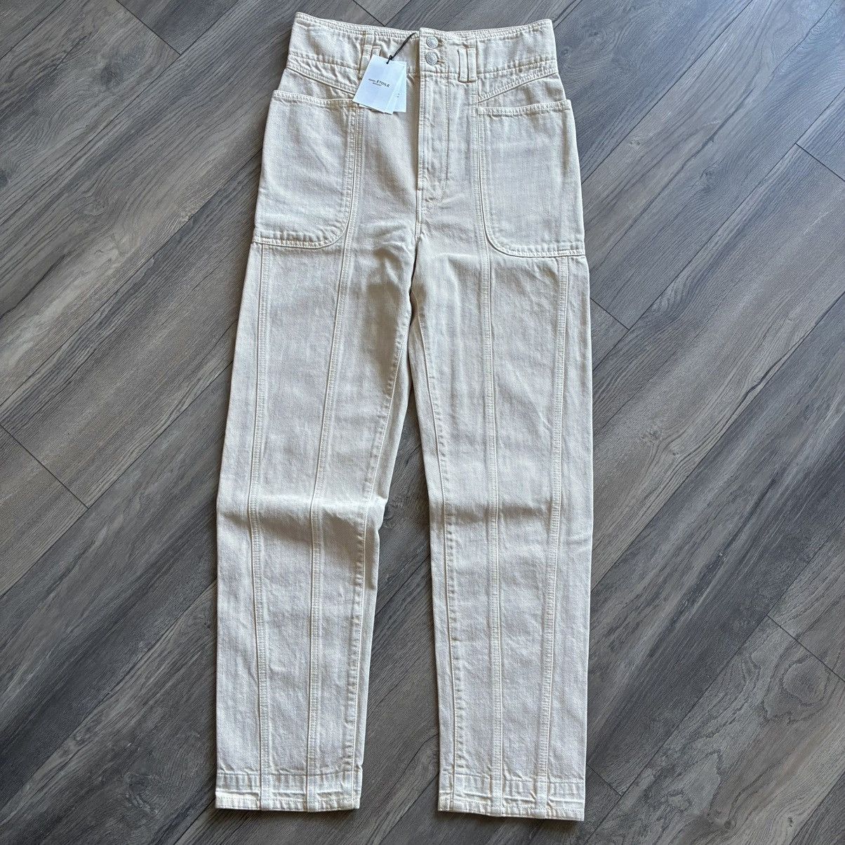 Isabel Marant Etoile Isabel Marant ÉTOILE Tess Boyfriend Beige Denim Pants Size 26" / US 2 / IT 38 - 1 Thumbnail