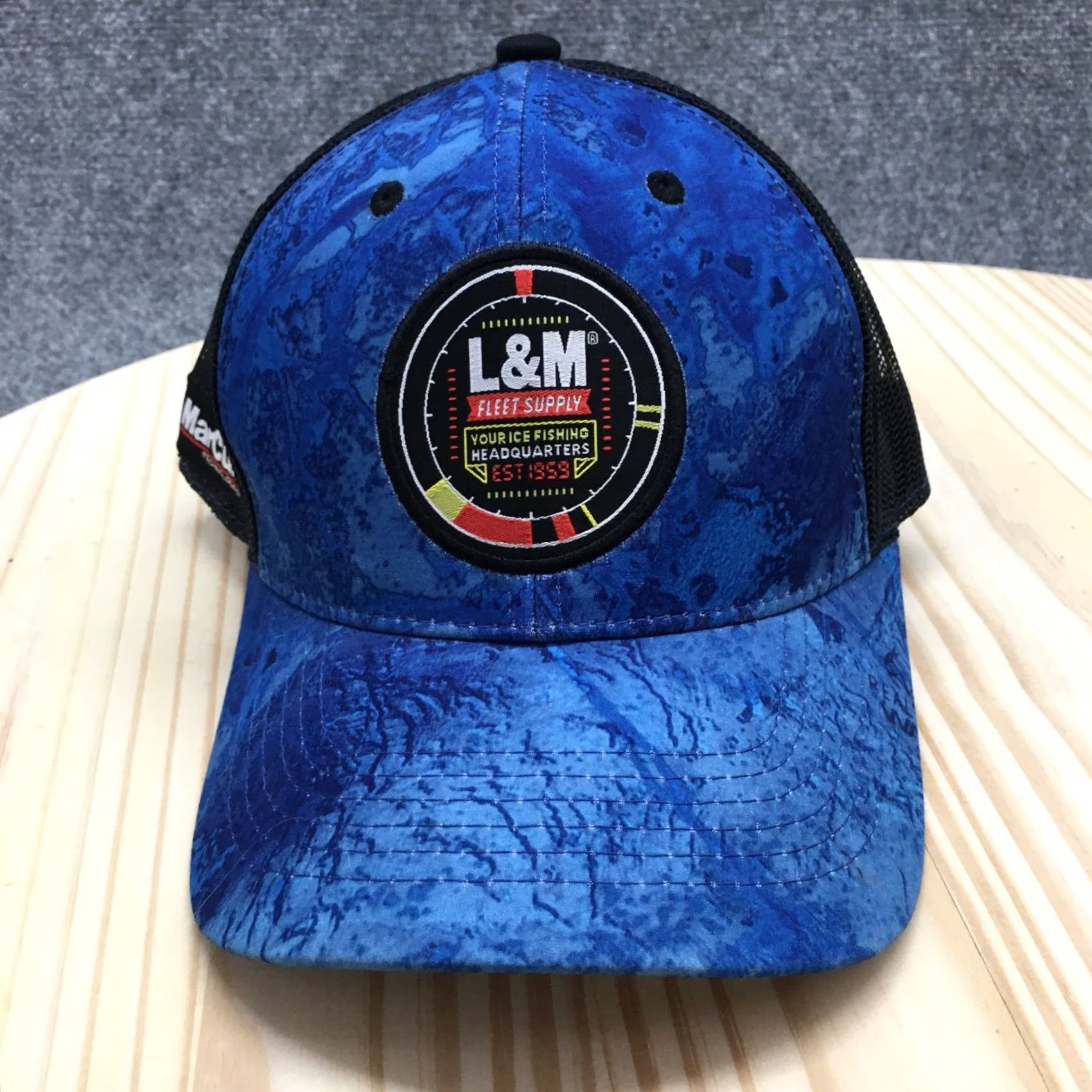 Vintage Outdoor Cap Trucker Hat Unisex Blue OSFA Embroidered Logo L&M Fleet Supply Size ONE SIZE - 2 Thumbnail