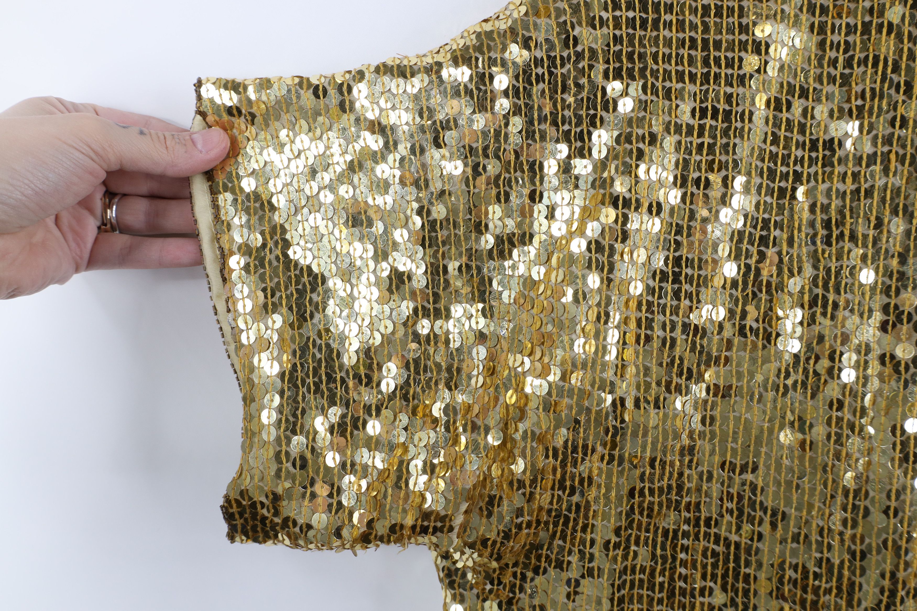 Vintage Vintage 80s 90s Rina Z Short Sleeve Disco Dance Shirt Gold Size L / US 10 / IT 46 - 6 Thumbnail