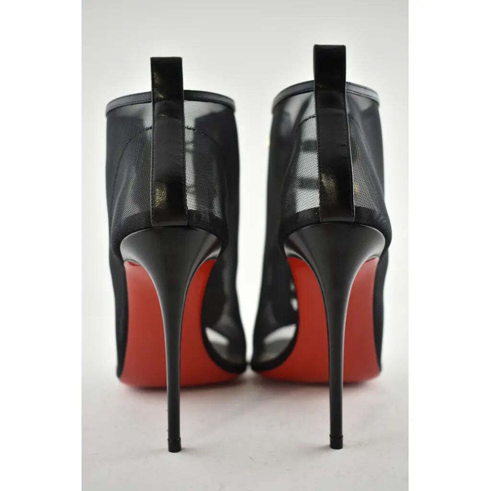 Christian Louboutin Christian Louboutin Marikate 100 Black Mesh Peep Toe Ankle Size US 7 / IT 37 - 11 Thumbnail