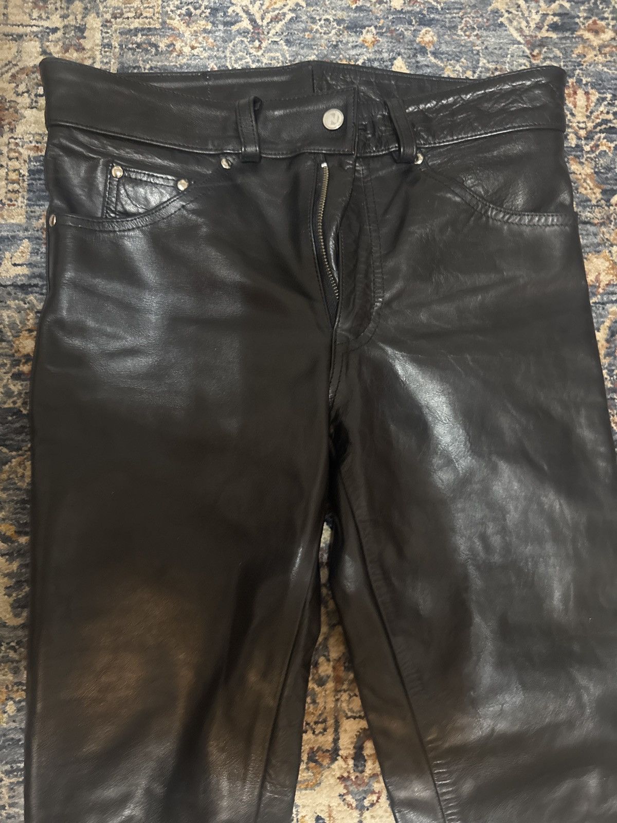 NYRVA NYRVA Black leather flared pants Size US 32 / EU 48 - 2 Thumbnail