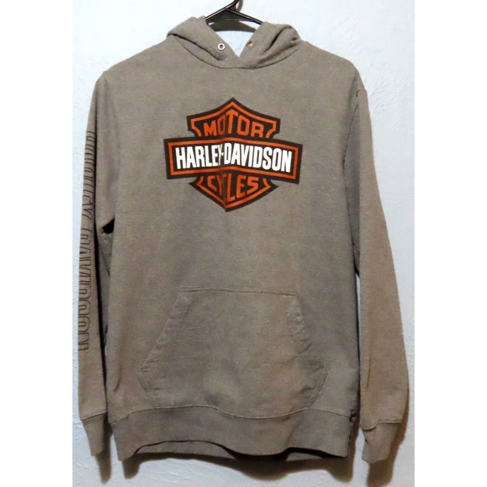 Harley Davidson VINTAGE Harley-Davidson Mens Small Pullover Hoodie Gray Bar & Shield Front Graphic Hoodie Mens Small Gray Graphic Print Vintage Biker Theme 90s? Size US S / EU 44-46 / 1 - 2 Thumbnail