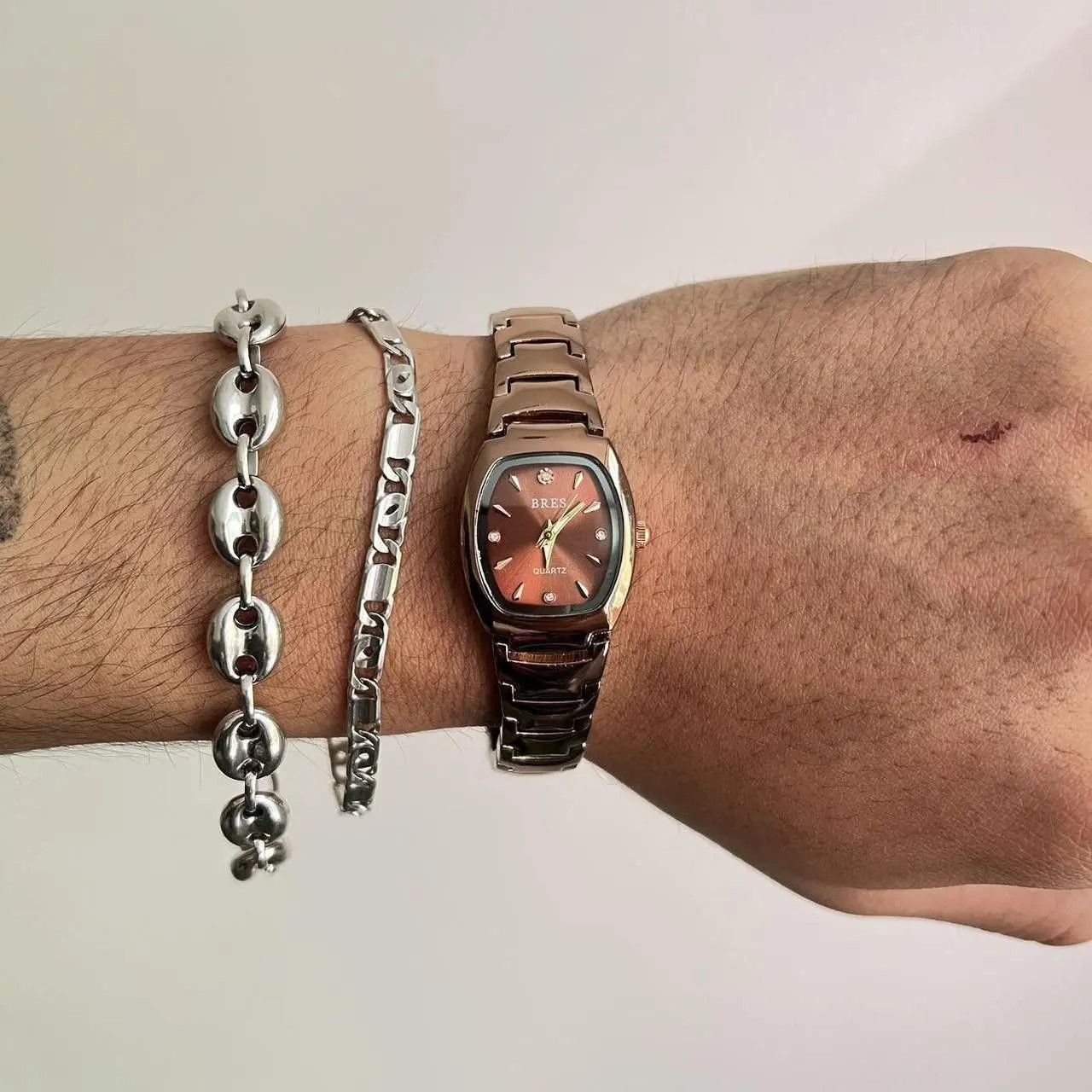 Jewelry 2000s vintage style stainless steel quartz bres luxury watch Size ONE SIZE - 6 Thumbnail