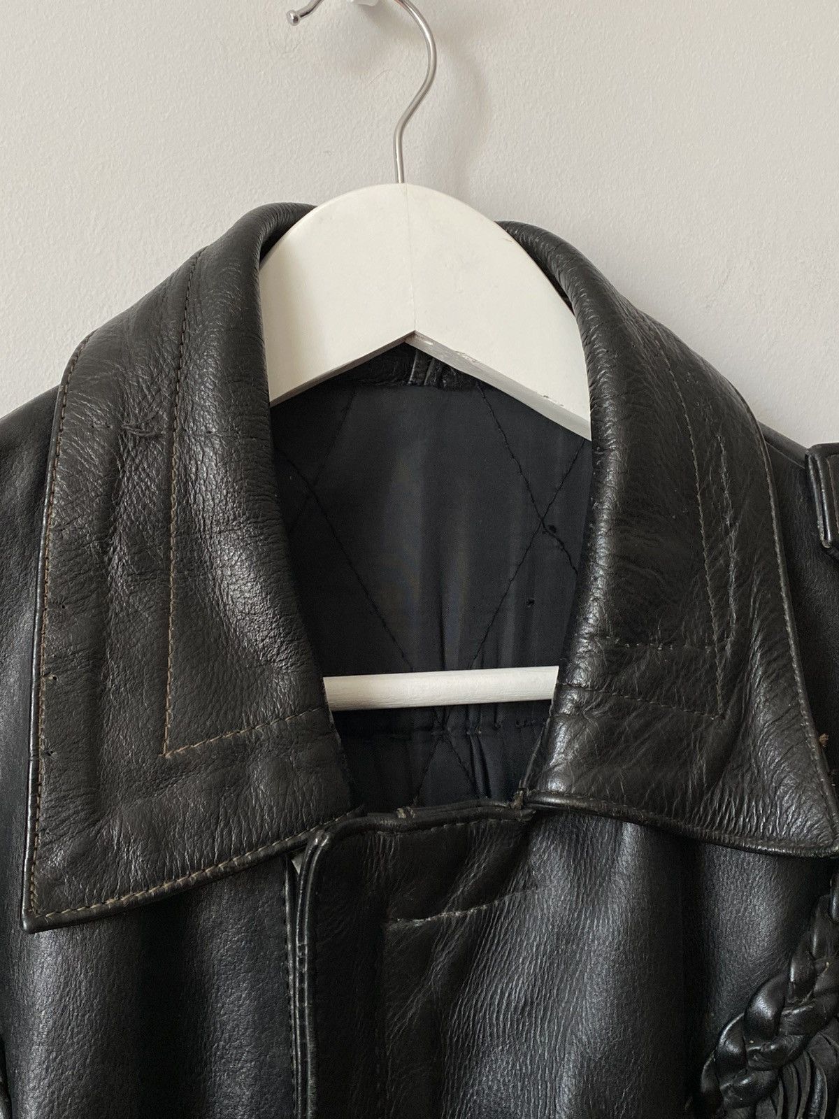 Leather Rare Chesterfield Aprilla Biker Leather Jacket Trims 80s 90s Size US M / EU 48-50 / 2 - 6 Thumbnail