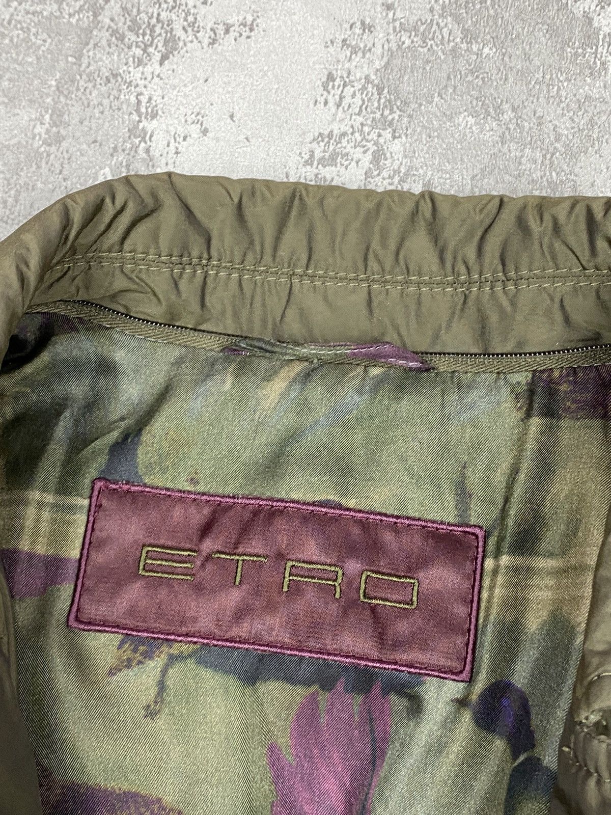 Designer × Etro ETRO Milano Coat Jacket Bomber silk leather M hunt Size US M / EU 48-50 / 2 - 5 Thumbnail