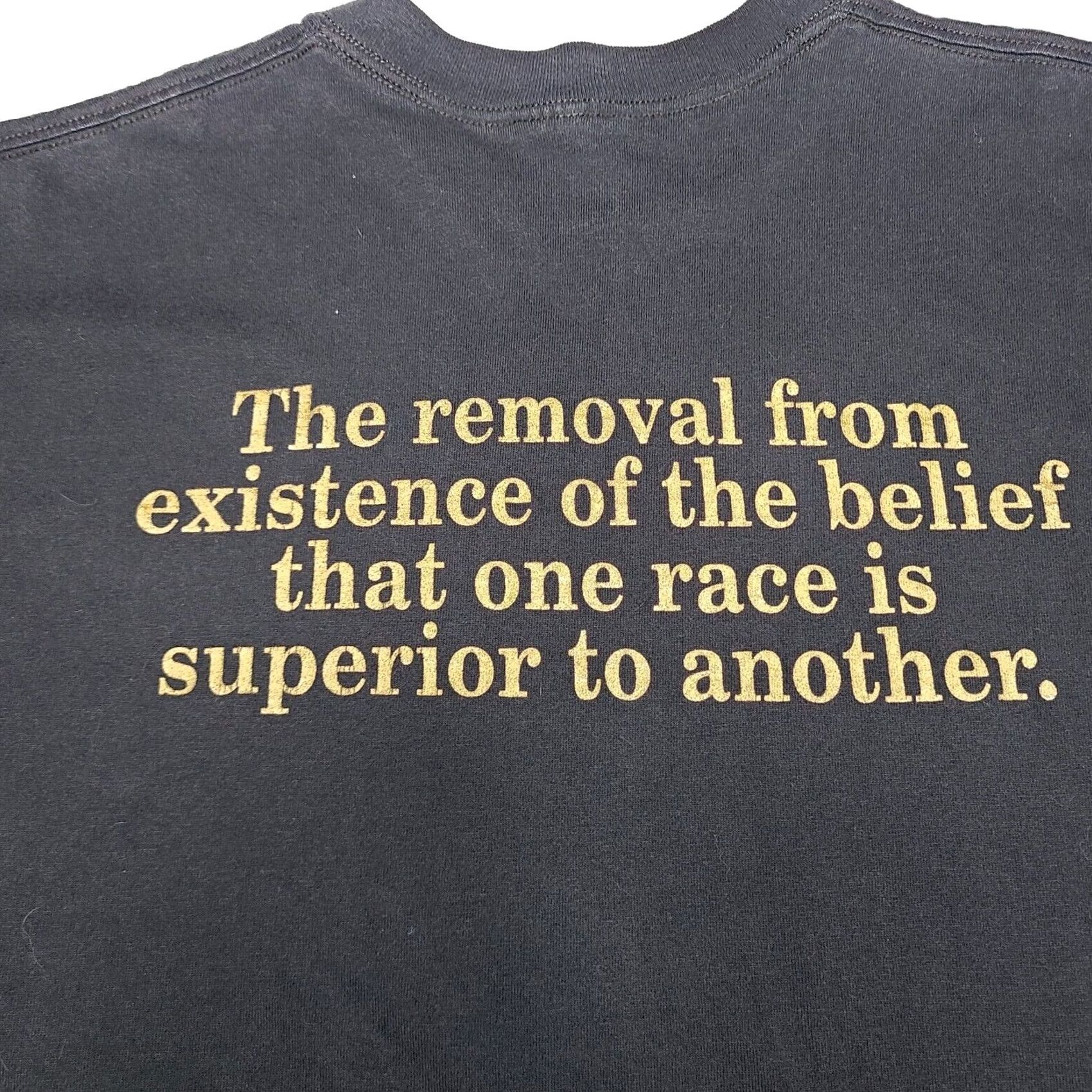 Soffe VINTAGE Eracism T-Shirt Double Sided Adult XL 90's Soffe Made In USA Size US XL / EU 56 / 4 - 3 Thumbnail