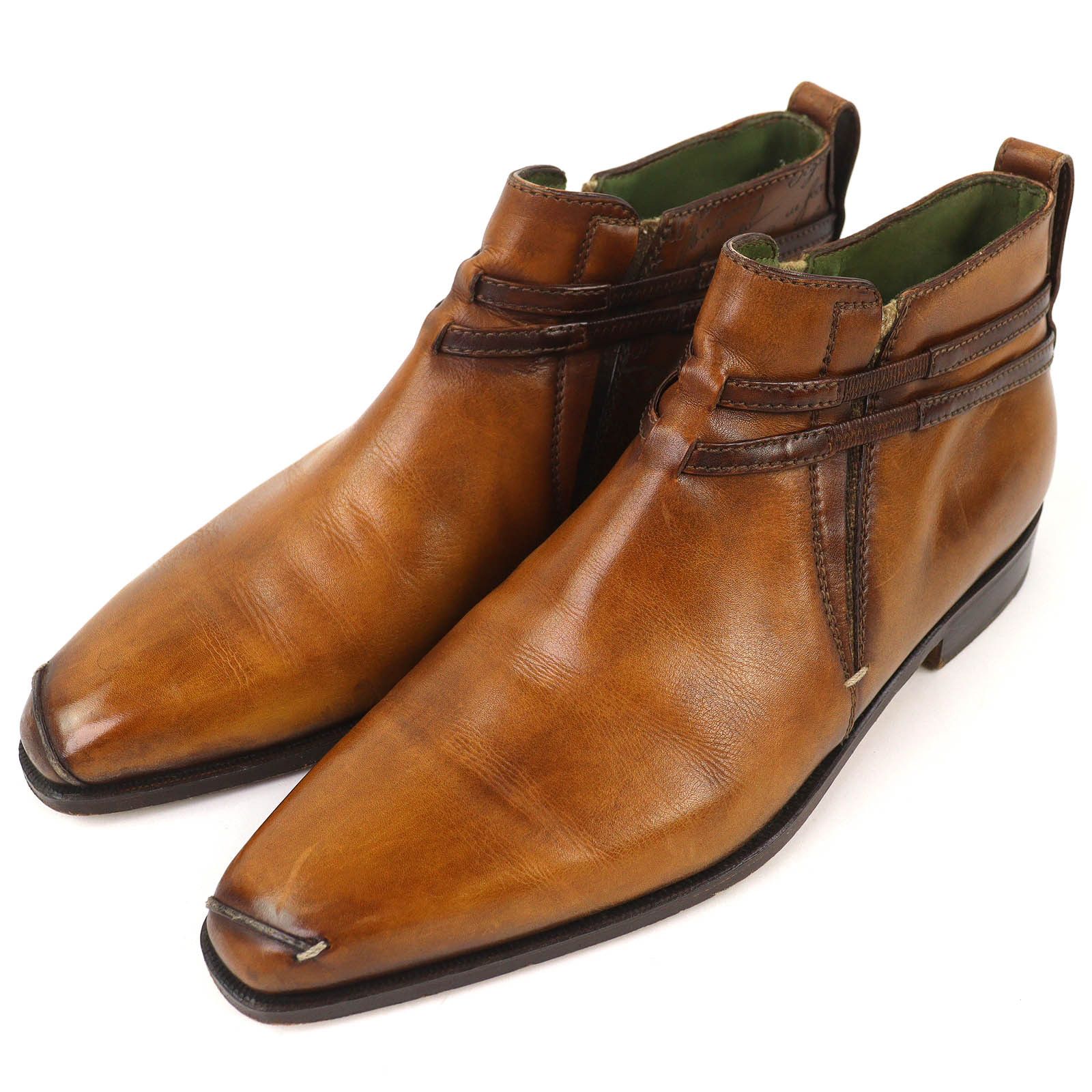 Berluti Berluti Berluti Olga Period Scars Calligraphy Demesure Leather Ankle Boots Leather Shoes DUTY FREE for USA Size ONE SIZE - 1 Thumbnail