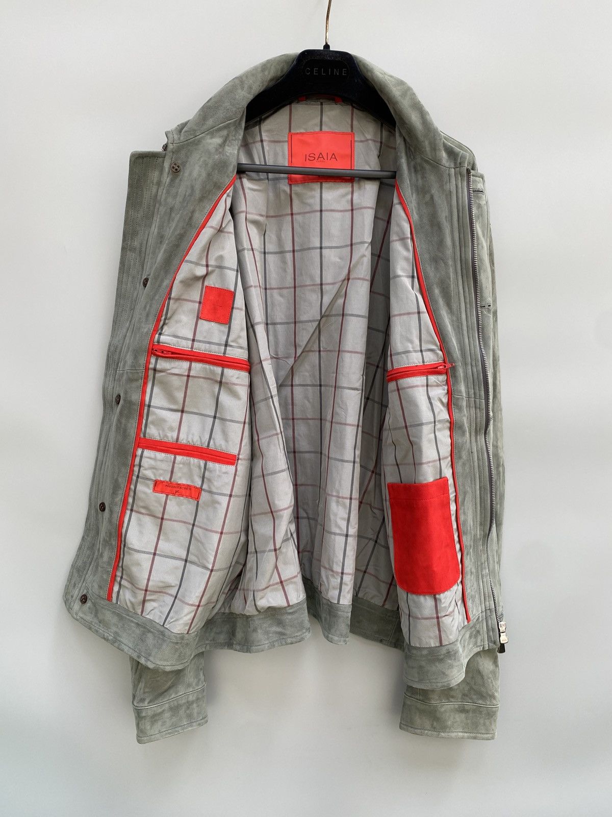 Isaia S/S 2017- Isaia- Aqualeather- Suede Leather Bomber Jacket Size US L / EU 52-54 / 3 - 18 Thumbnail