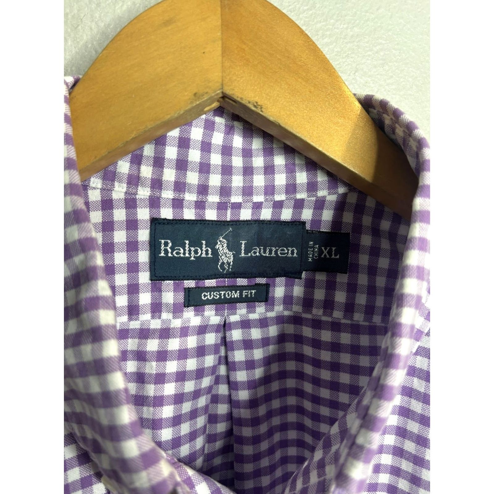 Ralph Lauren Ralph Lauren Shirt Mens XL Purple Gingham Custom Fit Button-Down Collar Button Up Long Sleeve Size US XL / EU 56 / 4 - 4 Thumbnail