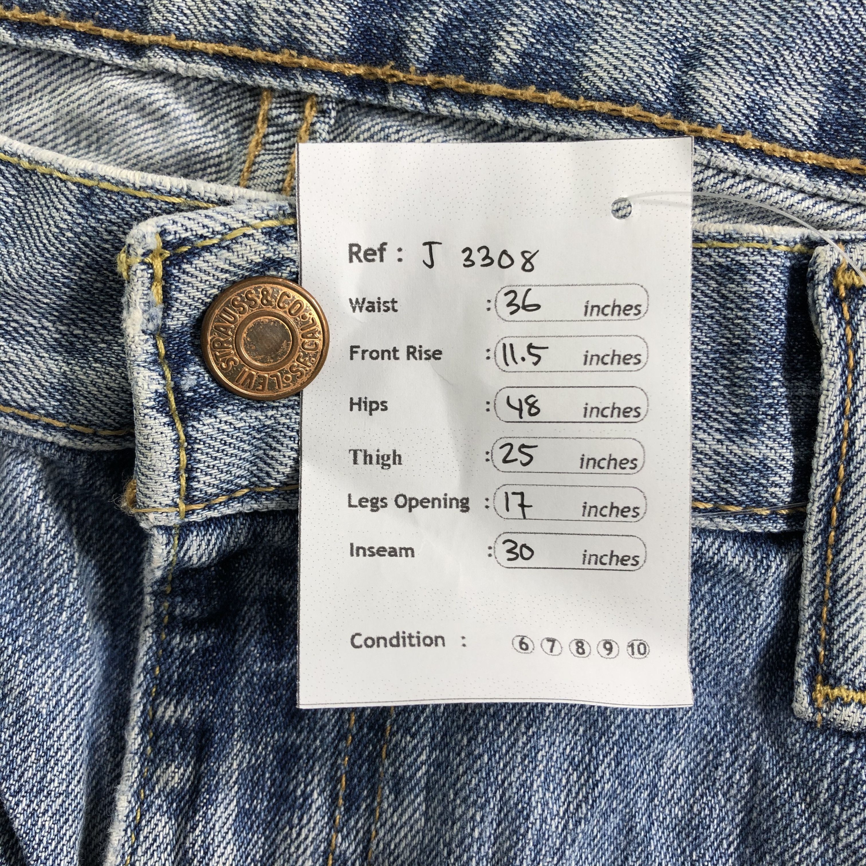 Levi's Vintage Blue Wash Levis 569 Jeans-J3308 Size US 36 / EU 52 - 12 Thumbnail