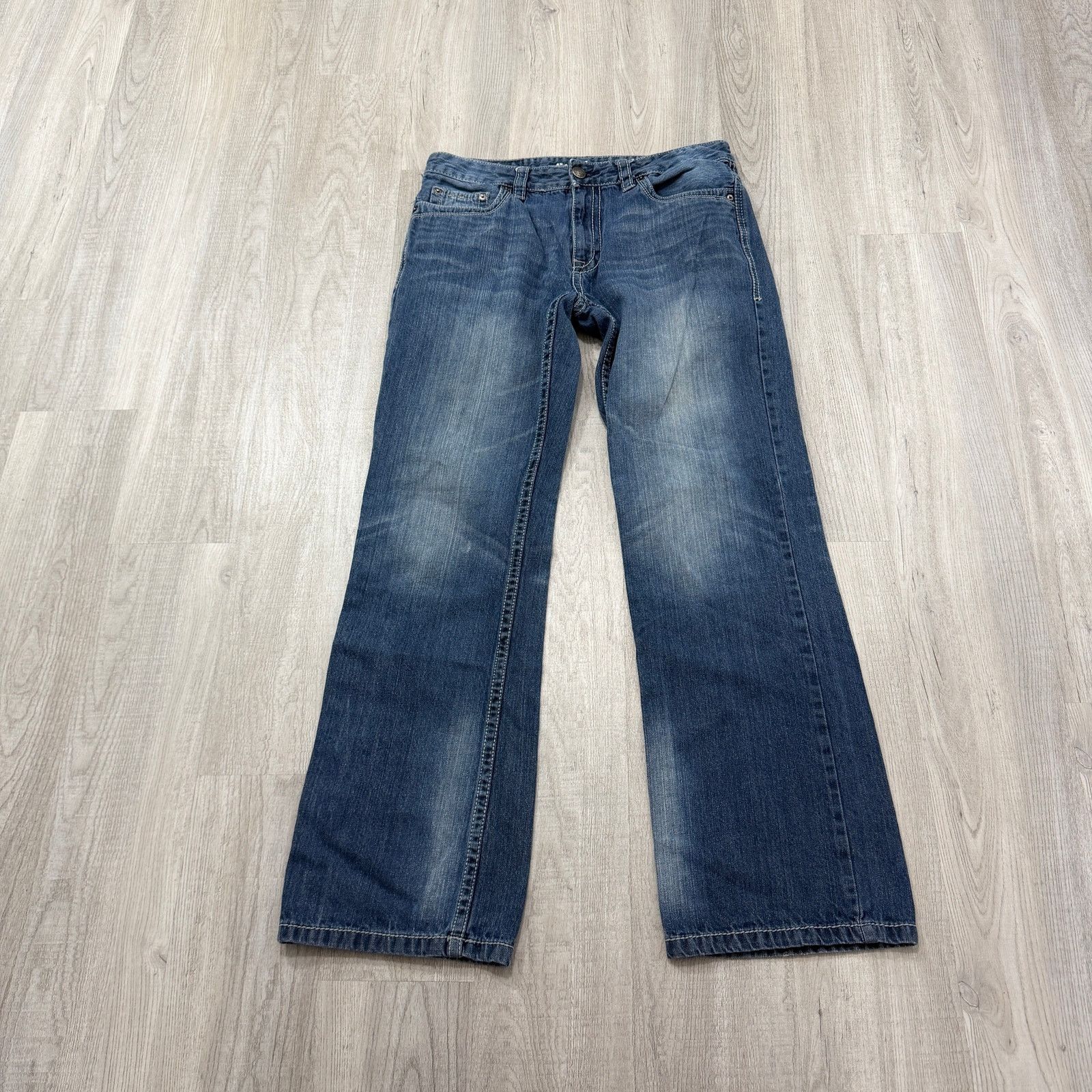 Vintage Vintage Machine Embroidered Jeans Mens 34x34 Blue Faded Size US 34 / EU 50 - 2 Thumbnail