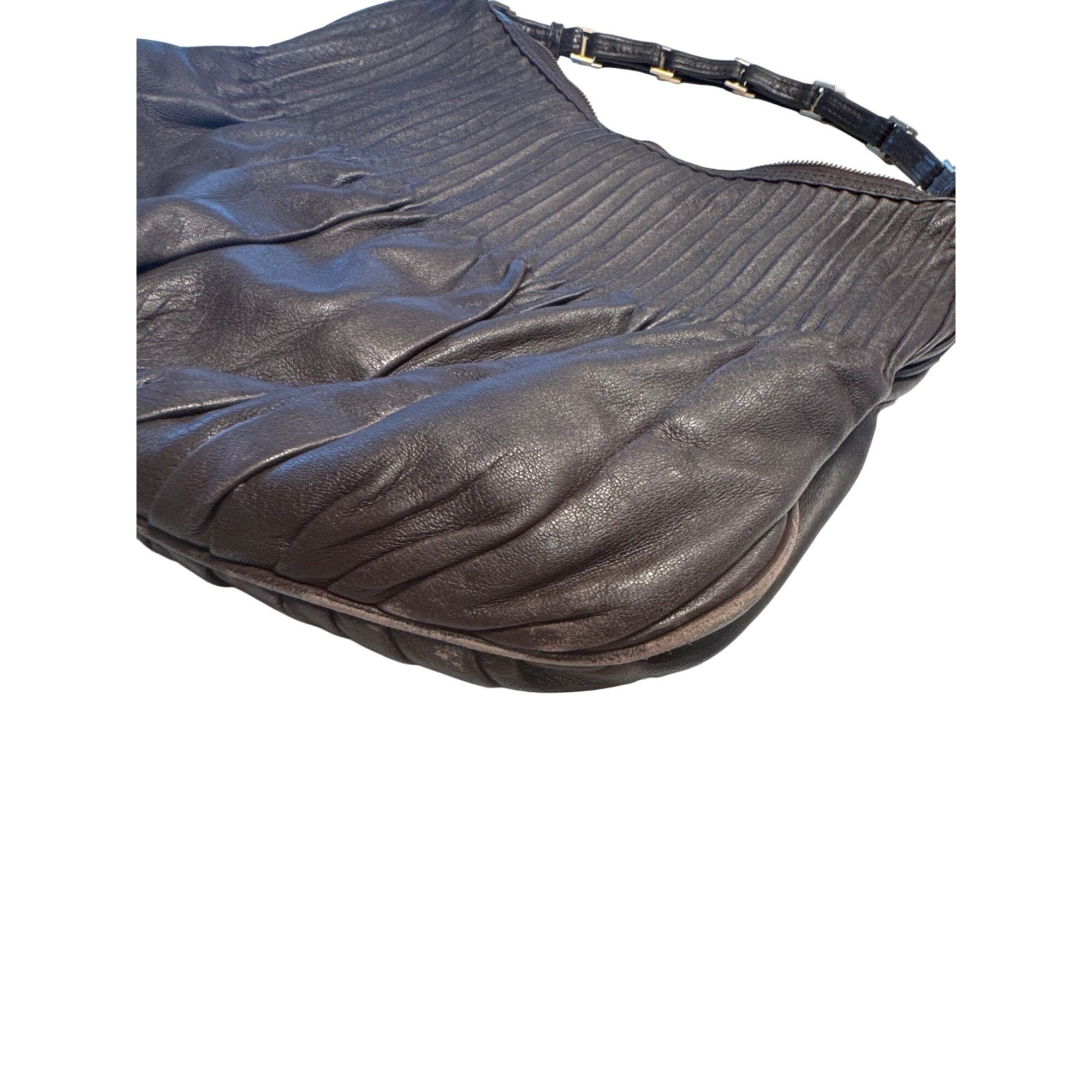 Cole Haan Cole Haan Womens Brown Leather Hobo tassel Shoulder Bag SKU Size ONE SIZE - 12 Thumbnail