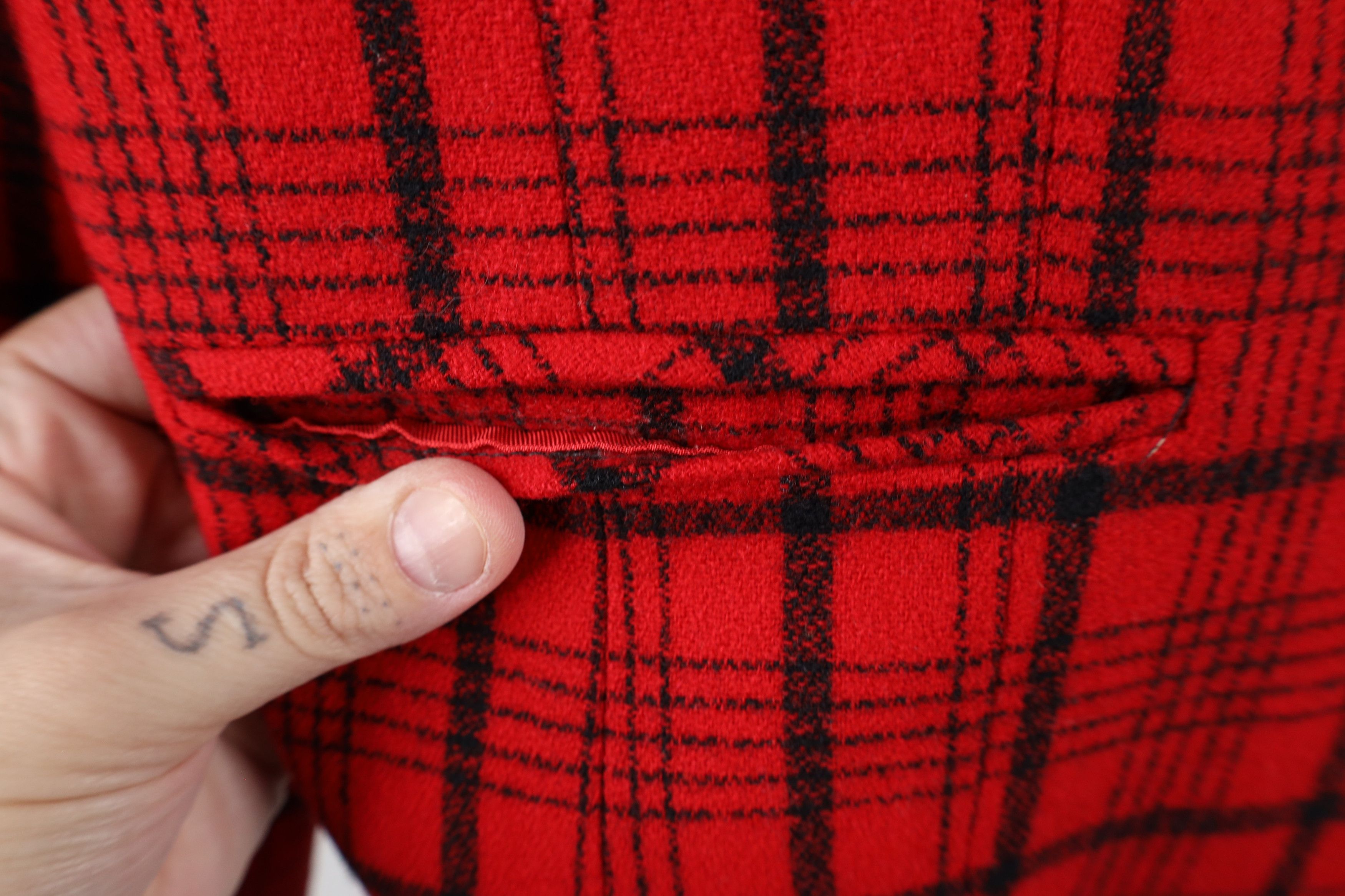 Pendleton × Vintage Vintage 90s Pendleton Wool Blazer Jacket Red Plaid USA Size XXL / US 16-18 / IT 52-54 - 7 Thumbnail