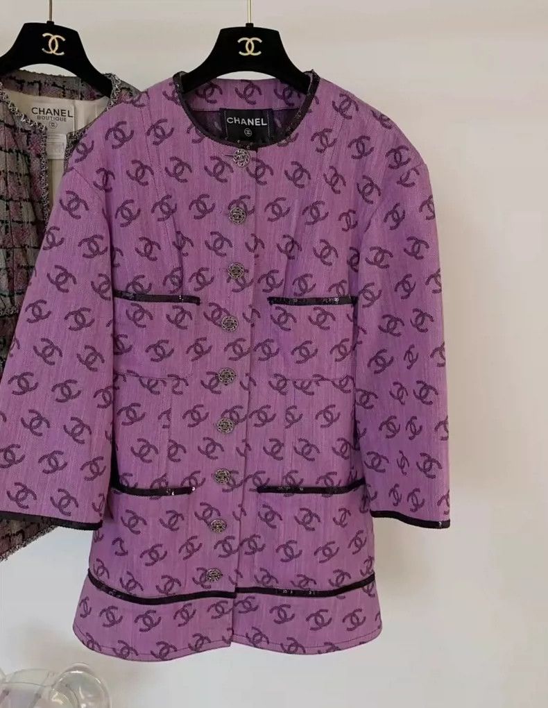 Chanel Chanel Purple full logo denim jacket Size XS / US 0-2 / IT 36-38 - 4 Thumbnail