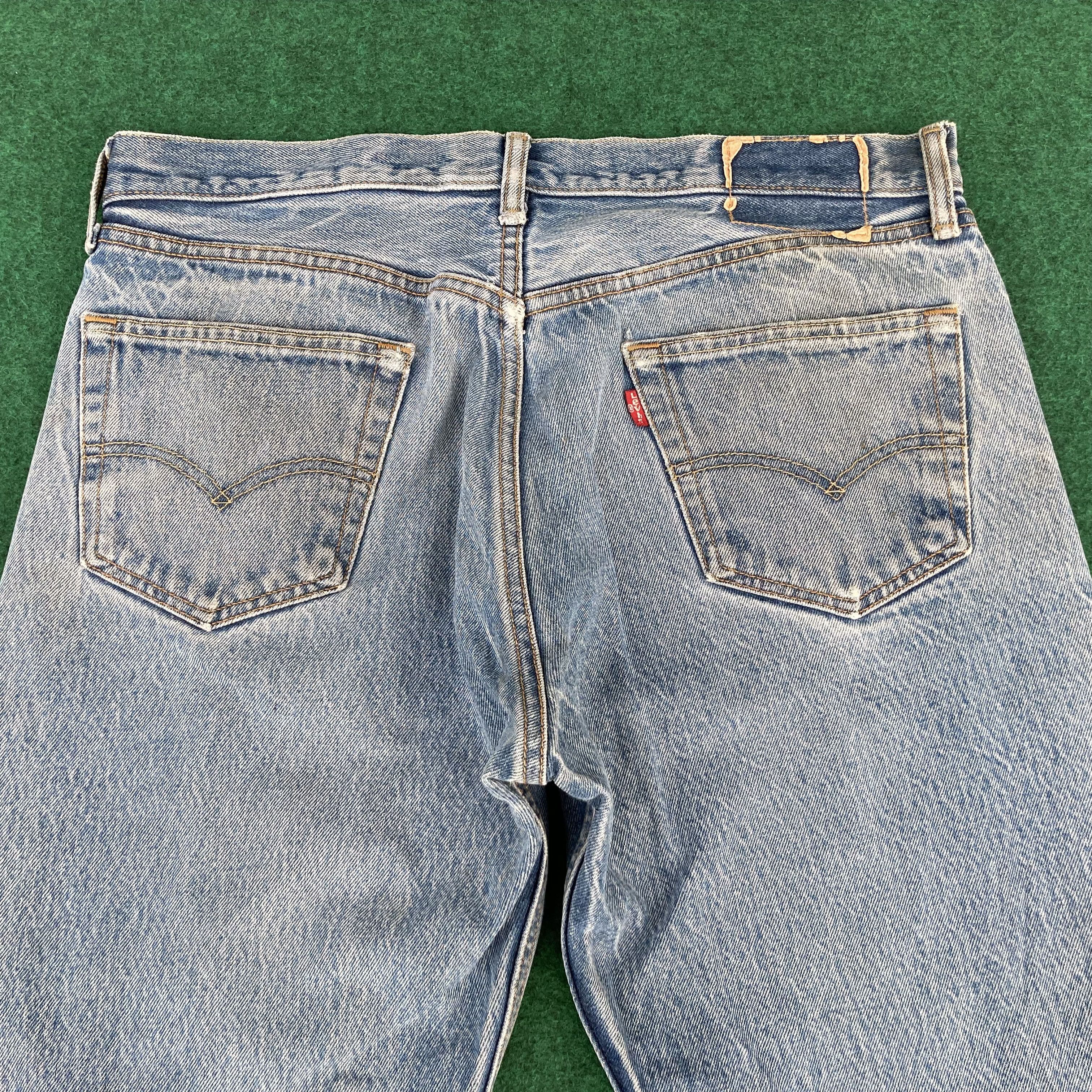 Levi's × Vintage Vtg Levis 501 Distressed Ripped Sz 34 Denim Jeans Size US 34 / EU 50 - 12 Thumbnail