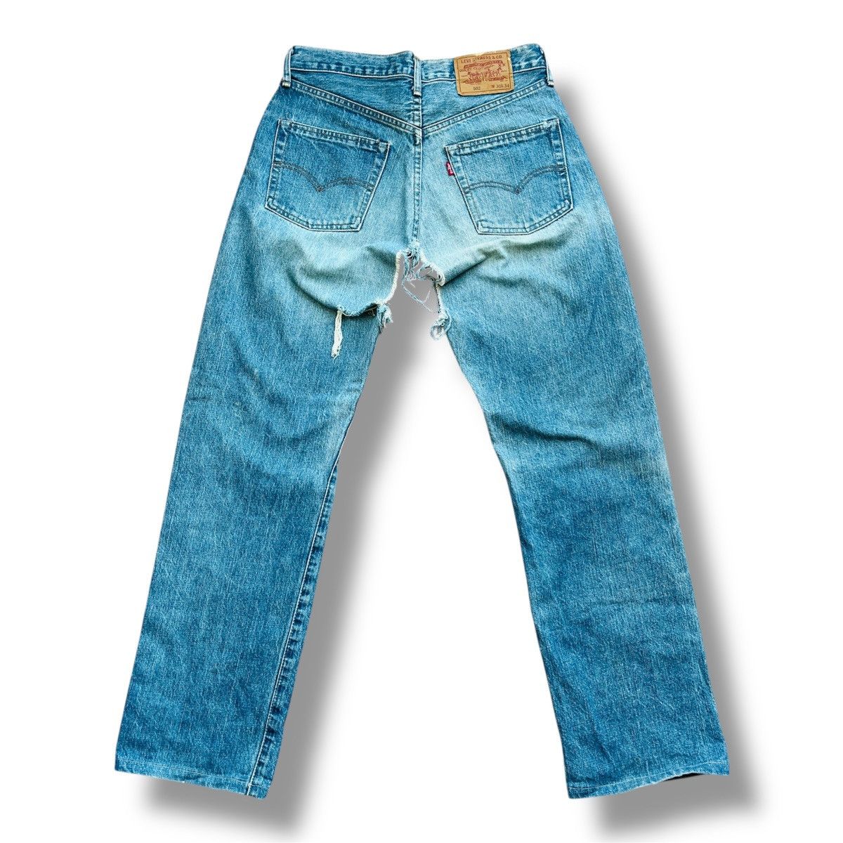Levi's Vintage Levi's 502XX Big E Distressed Cut Selvedge Jeans J22 Size US 30 / EU 46 - 4 Thumbnail