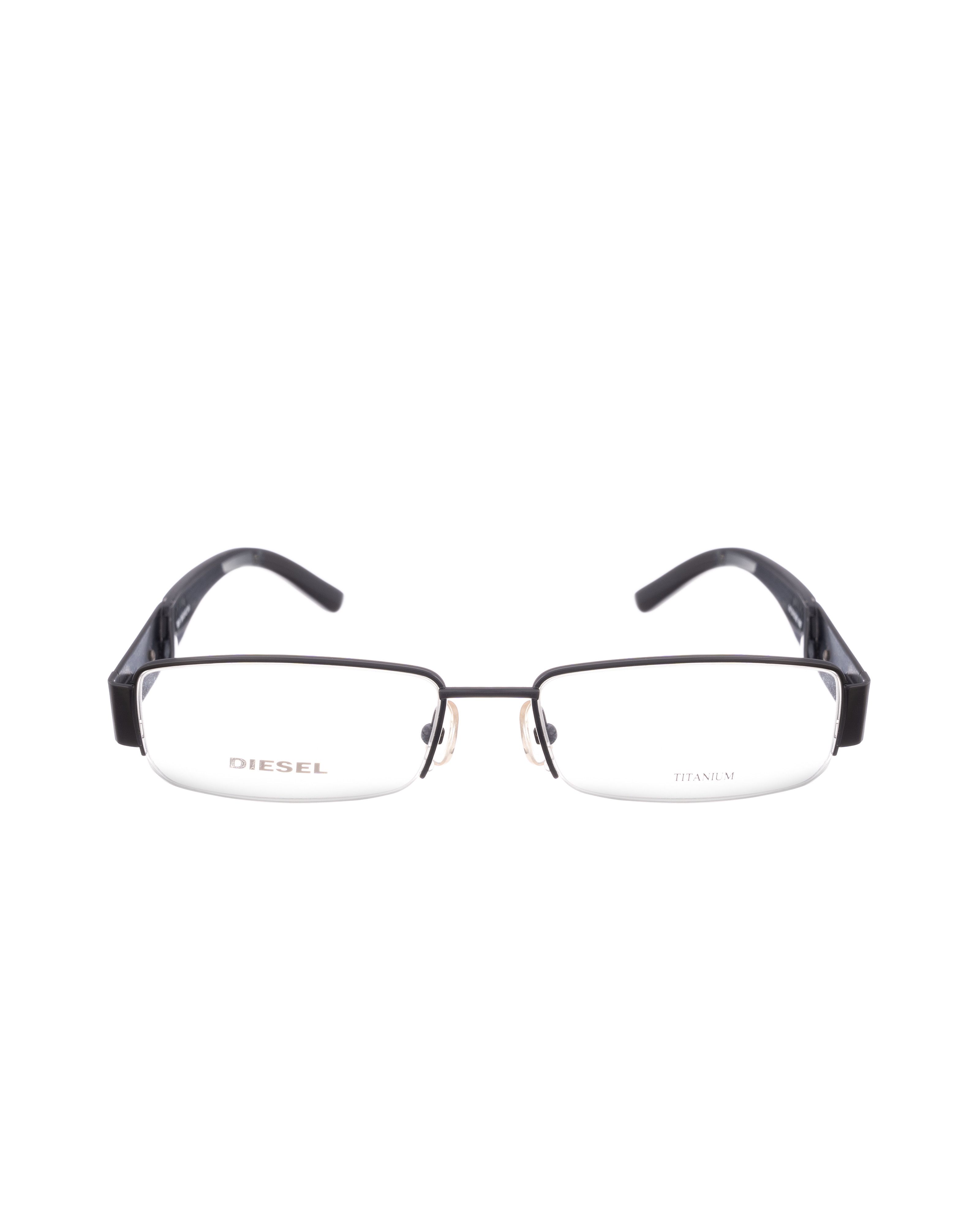 Diesel Diesel 00s Half Rim Grey & Black Glasses with Chrome Logo Size ONE SIZE - 3 Thumbnail