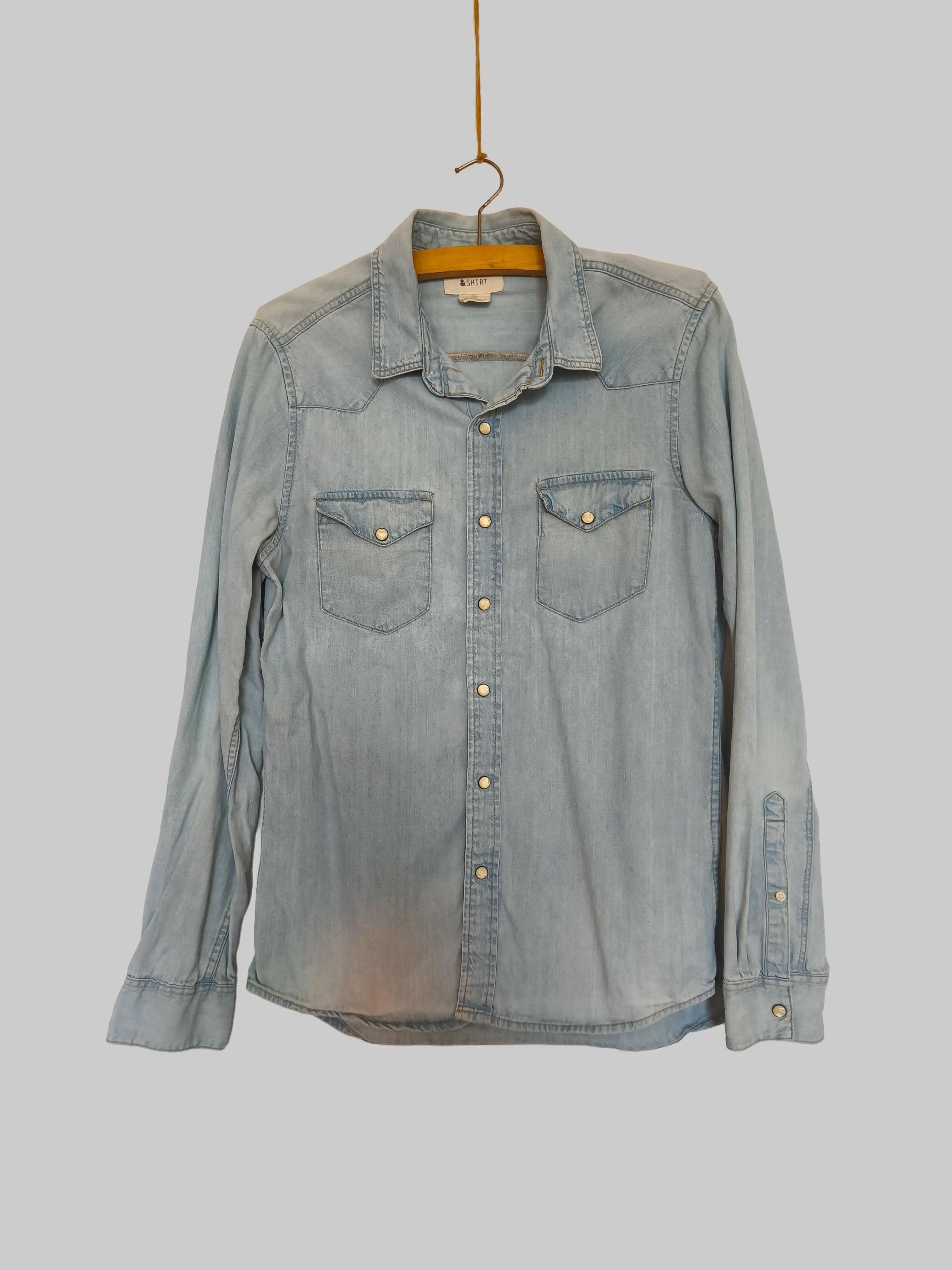 Other Vintage denim men`s shirt, 90s button down pearl snap studs Size US S / EU 44-46 / 1 - 6 Thumbnail