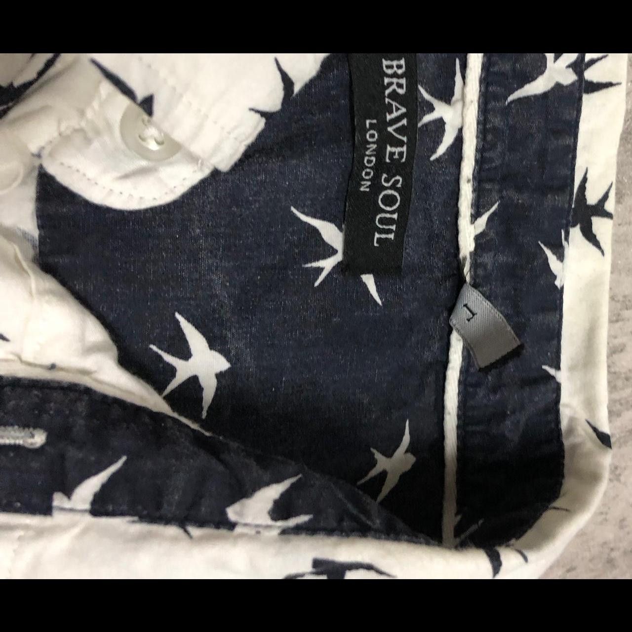 Other White short-sleeved button-up shirt with black bird print Size L / US 10 / IT 46 - 3 Thumbnail