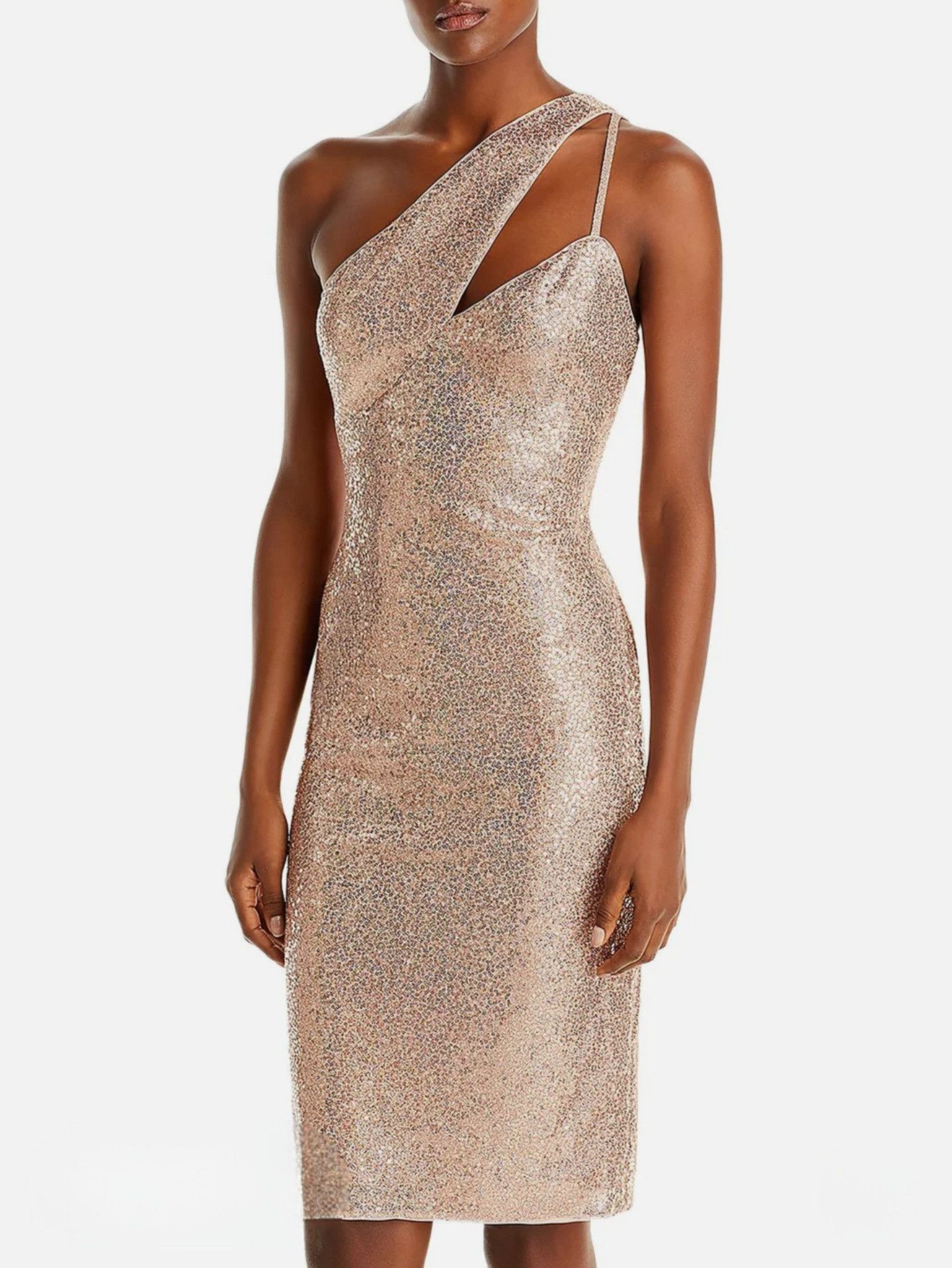 AQUA Aqua Sequined Mini Cocktail/Party Dress in Copper Size L / US 10 / IT 46 - 7 Thumbnail