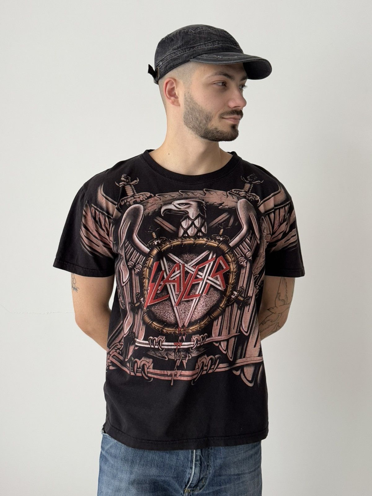 Band Tees × Vintage Vintage 00s Slayer Overprinted Metal Band T-Shirt Size US L / EU 52-54 / 3 - 2 Thumbnail