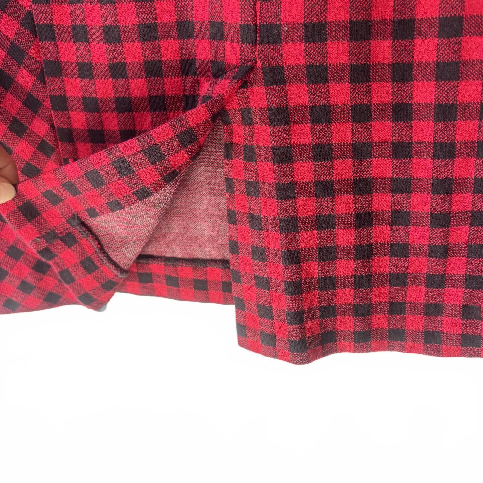 J. Jill J. Jill Red and Black Checkered Pencil Skirt Size 26" / US 2 / IT 38 - 3 Thumbnail