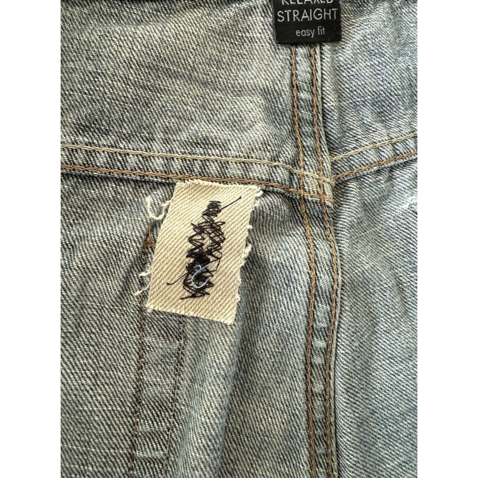 Calvin Klein Calvin Klein Jeans Relaxed Straight Denim Blue 34X28 City Grunge Logo 5-Pocket Mens Shirt? Size US 34 / EU 50 - 5 Thumbnail