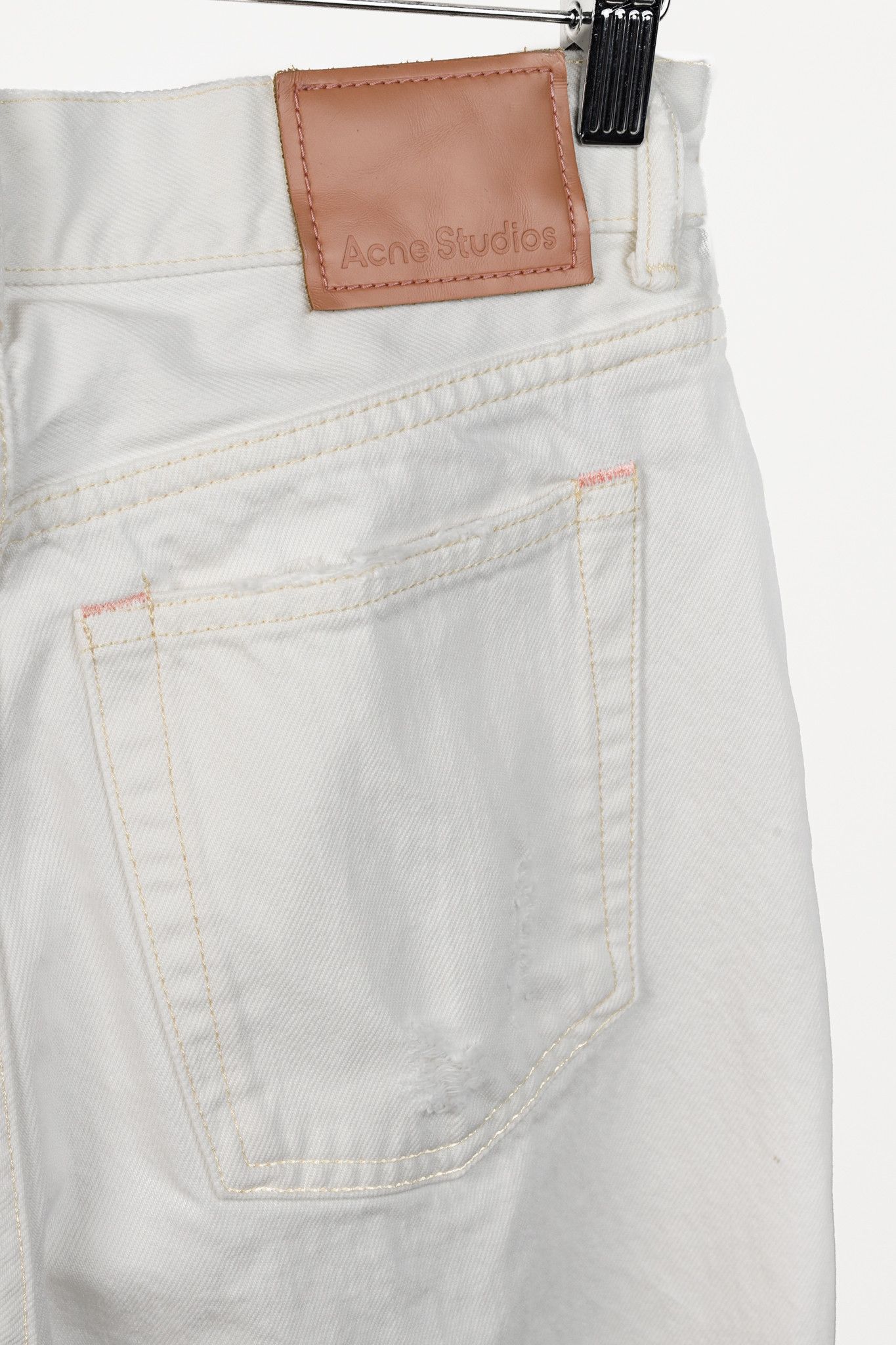 Acne Studios Acne Studios White Distressed High-waisted Jeans Size 28" / US 6 / IT 42 - 7 Thumbnail