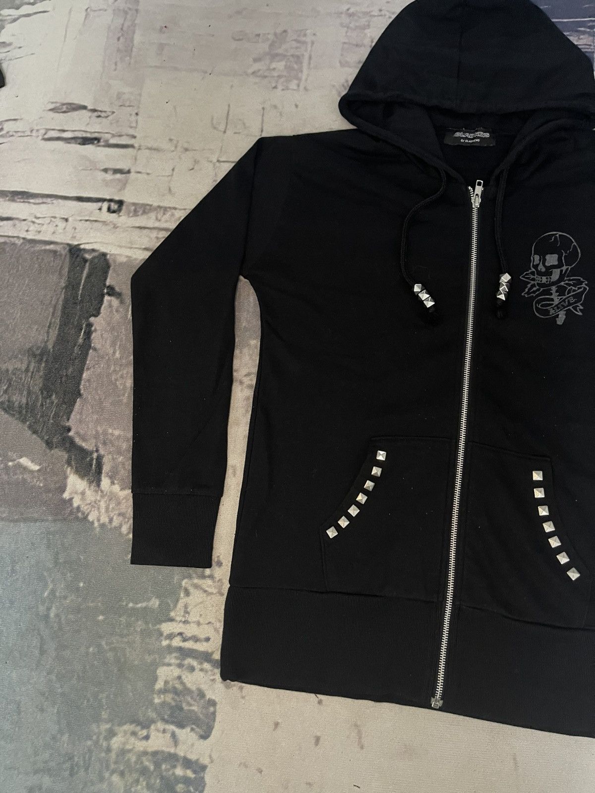 Seditionaries 2000s GLAD NEWS STUDDED SKULL BONES HOODIE ZIPPER RARE Size US M / EU 48-50 / 2 - 3 Thumbnail