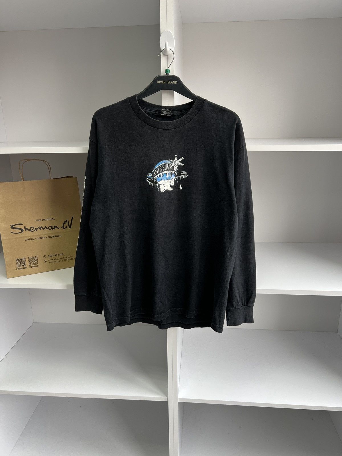 Band Tees × Vintage Vintage Never Summer Merch Long Sleeve Black Tee Size US M / EU 48-50 / 2 - 1 Thumbnail