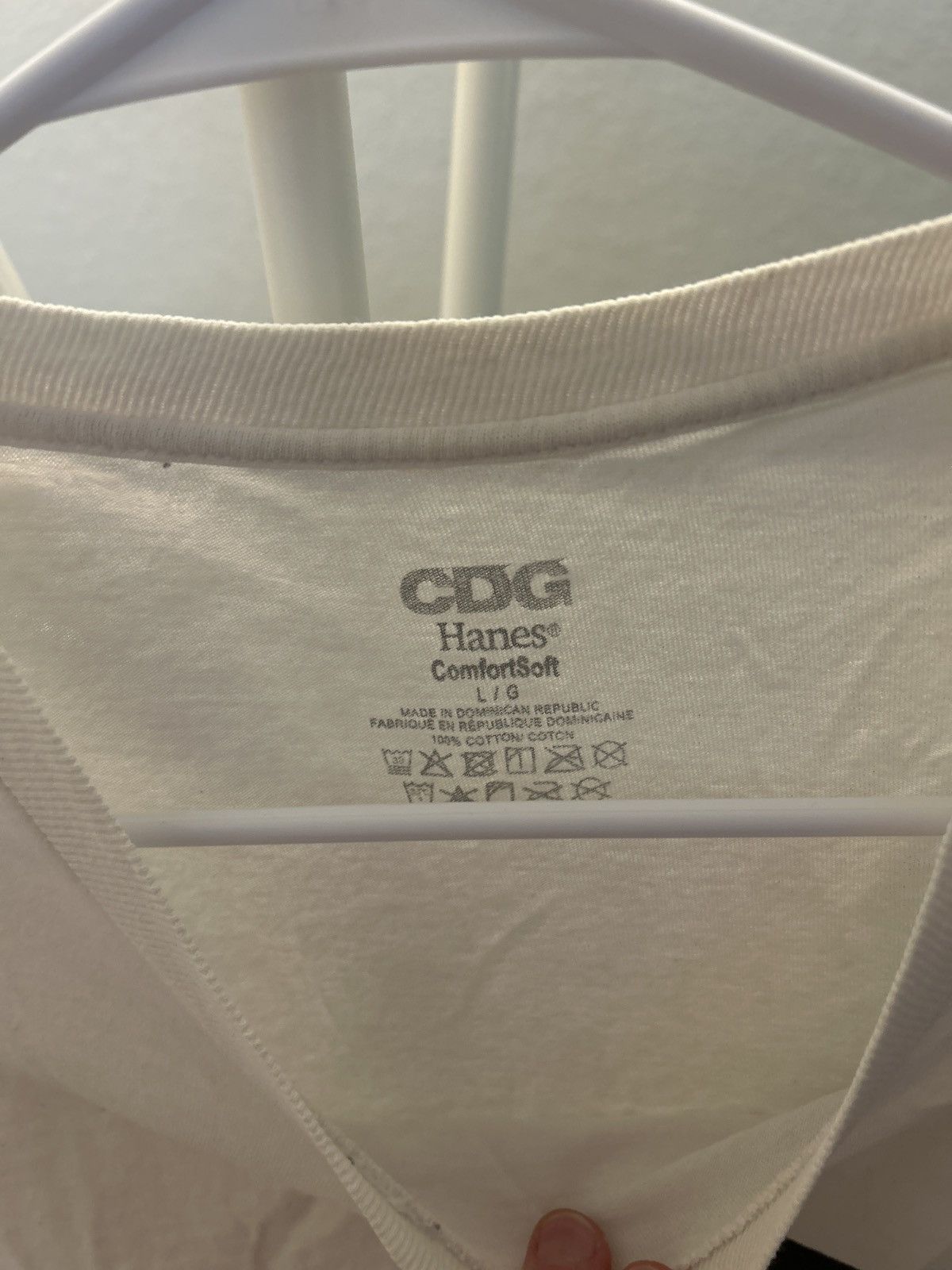 Comme des Garcons CDG hanes white tee Size US L / EU 52-54 / 3 - 4 Thumbnail