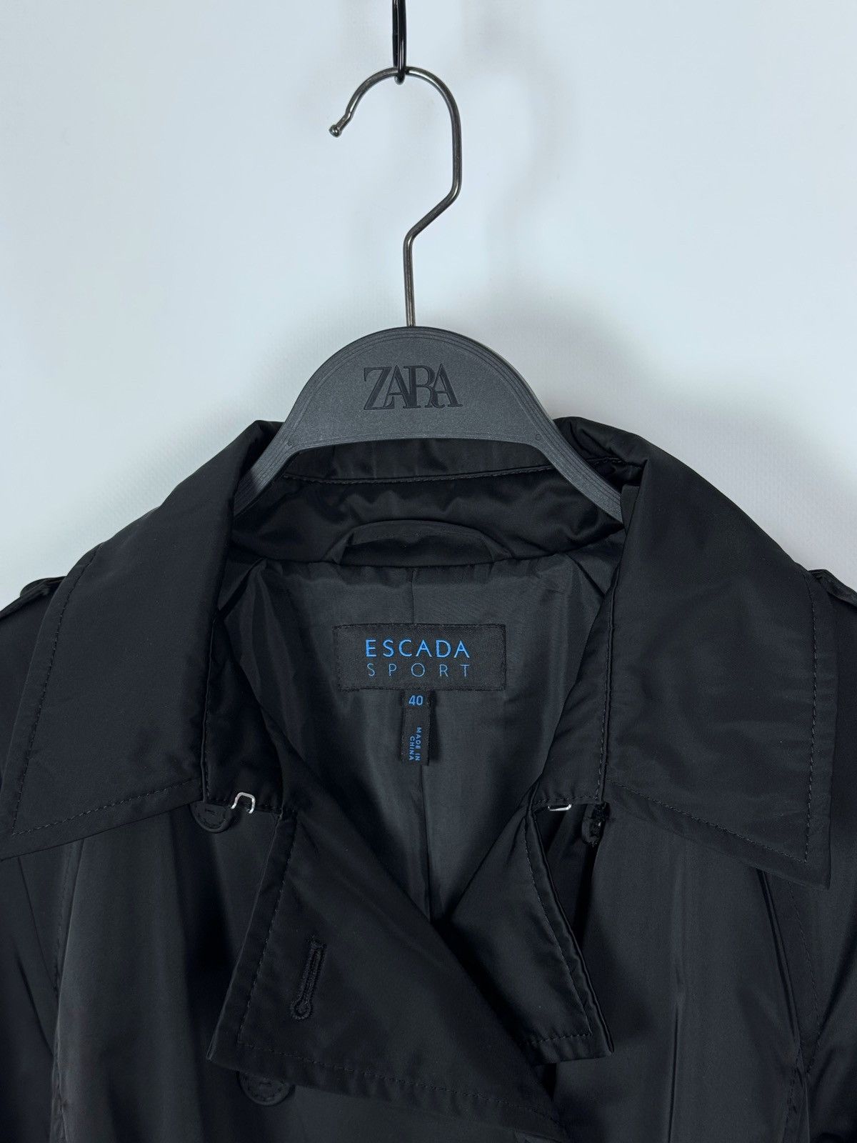 Escada Sport Escada Sport Double Breasted Trench Black Women’s Coat Size S / US 4 / IT 40 - 5 Thumbnail