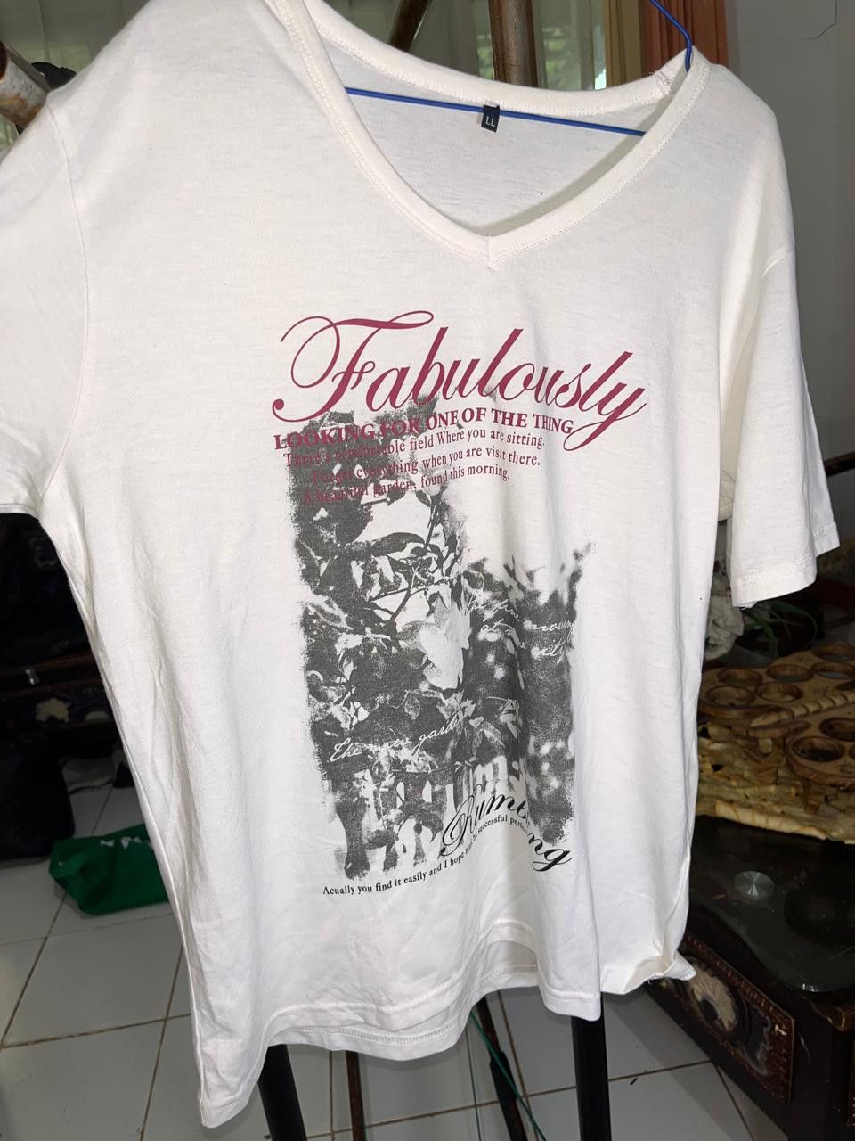 Japanese Brand Japanese Y2K Fabulousy Poem V Neck Tee Size US S / EU 44-46 / 1 - 8 Thumbnail