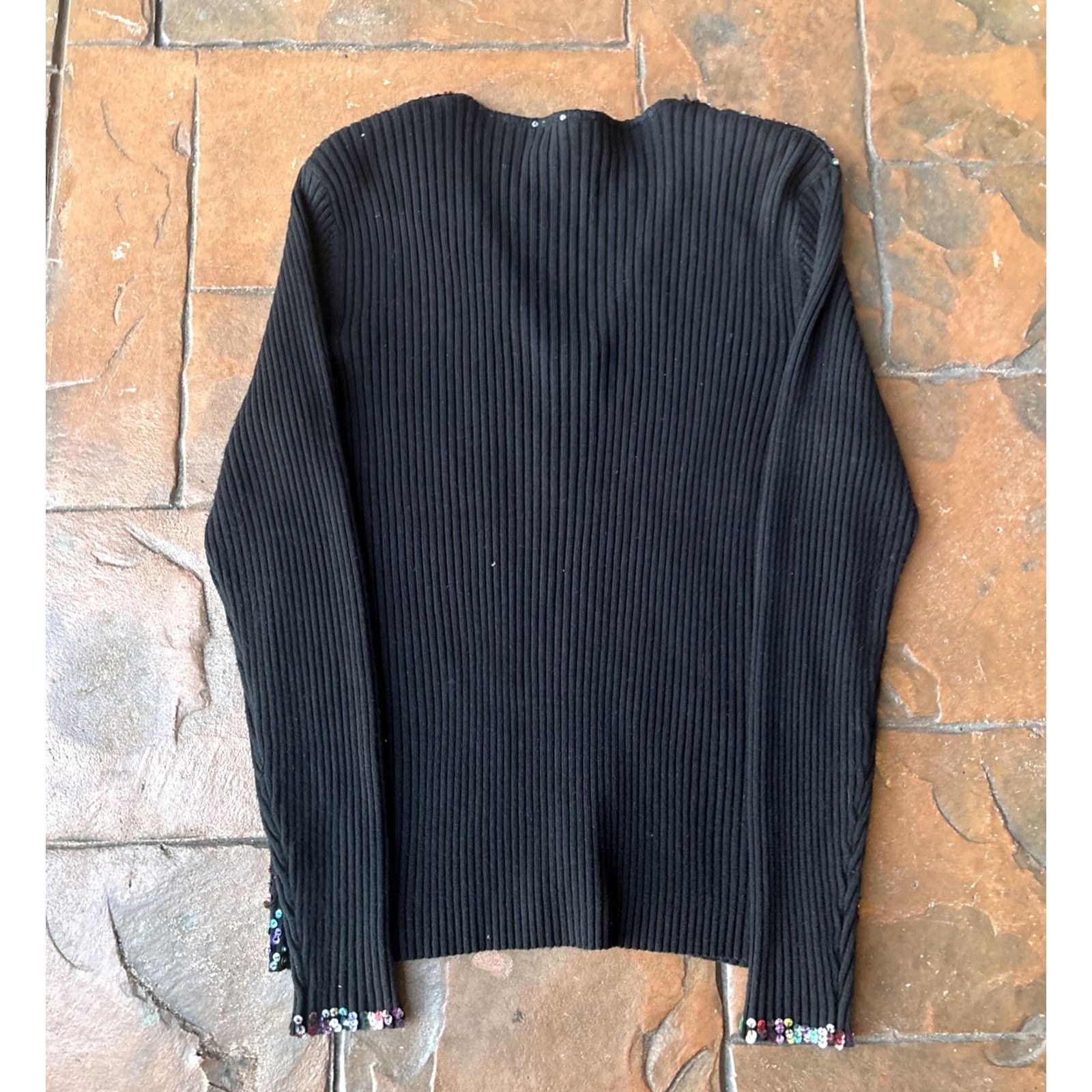 Vintage VINTAGE Berek Sequin Beaded Jewel Zip Up Sweater Jacket Women’s Large Size L / US 10 / IT 46 - 3 Thumbnail