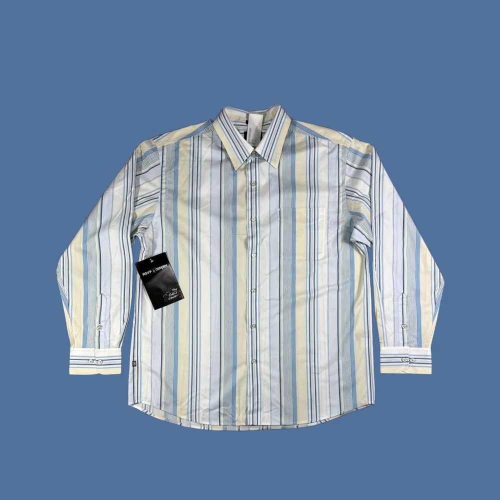 Ecko Unltd. VINTAGE Ecko Unltd Striped Button-Up Shirt XXL White Cotton Woven Long Sleeve Hip Hop Skate Men Regular Button-Up Men Size US XXL / EU 58 / 5 - 1 Thumbnail
