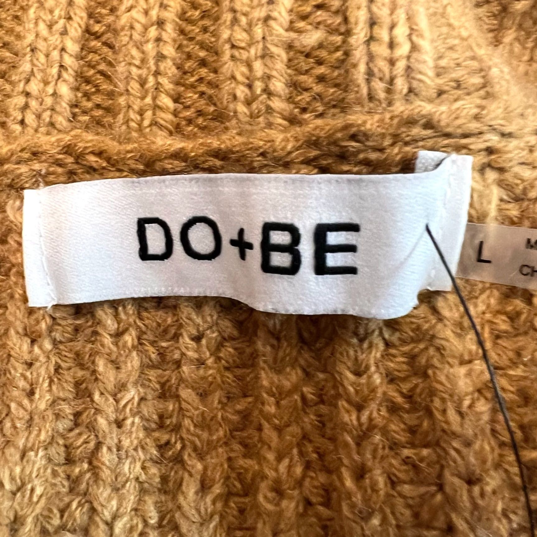 Vintage DO+BE Cropped Crew Neck Sweater Womens Size L Brown Fringe Long Sleeve Cable-Knit Pullover Size L / US 10 / IT 46 - 6 Thumbnail