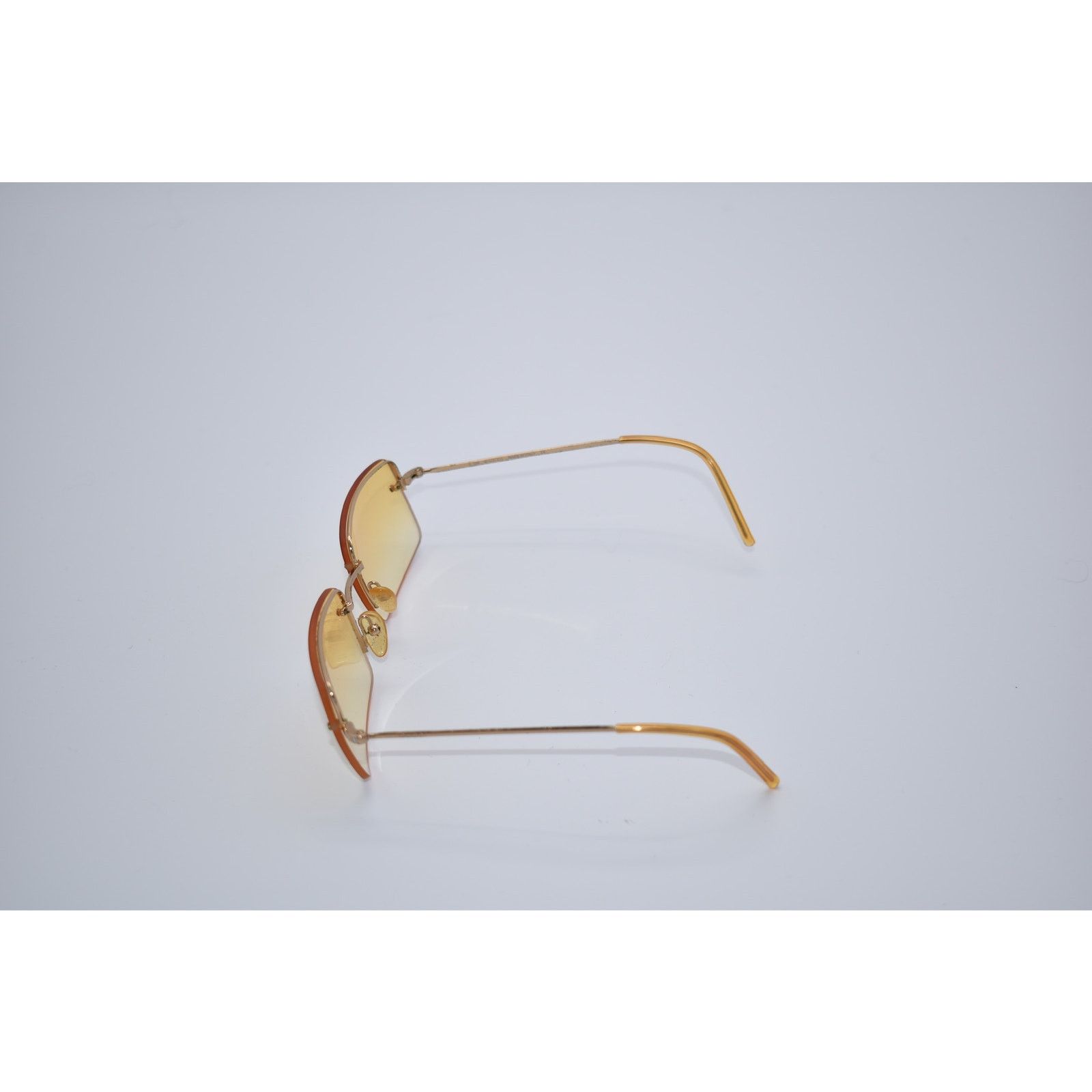 Gucci Vintage Gucci GG1653/S Gold Rimless Yellow Tint Sunglasses Size ONE SIZE - 4 Thumbnail